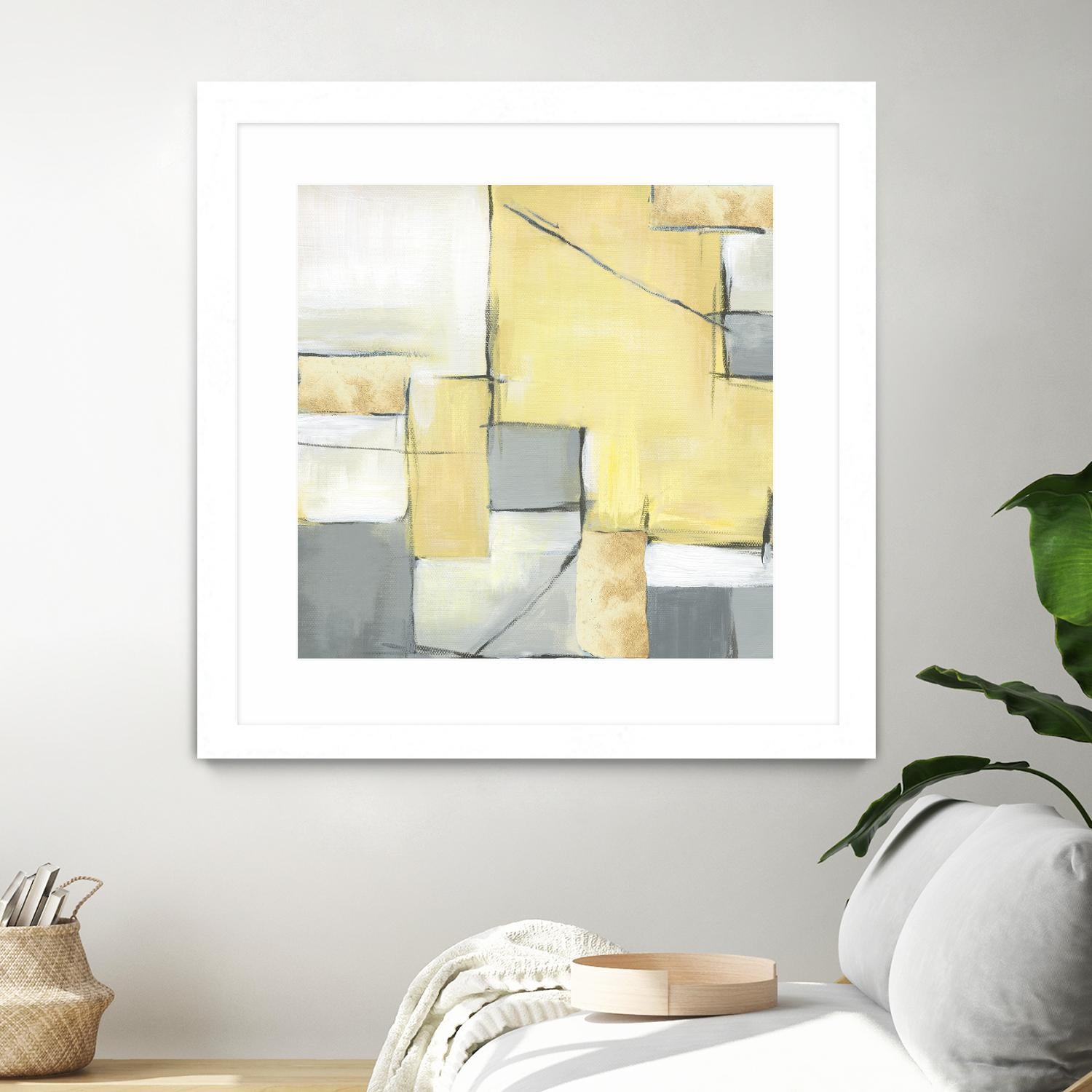 Golden Abstract II by Eva Watts on GIANT ART - white abstract