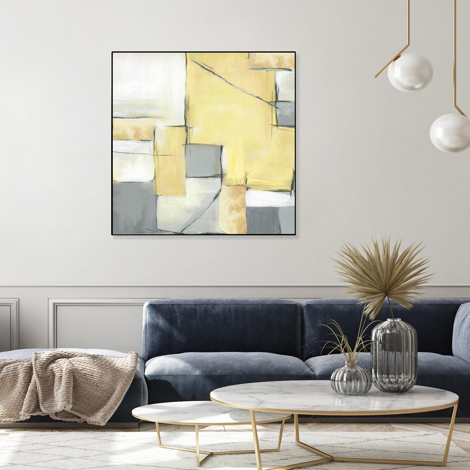 Golden Abstract II by Eva Watts on GIANT ART - white abstract