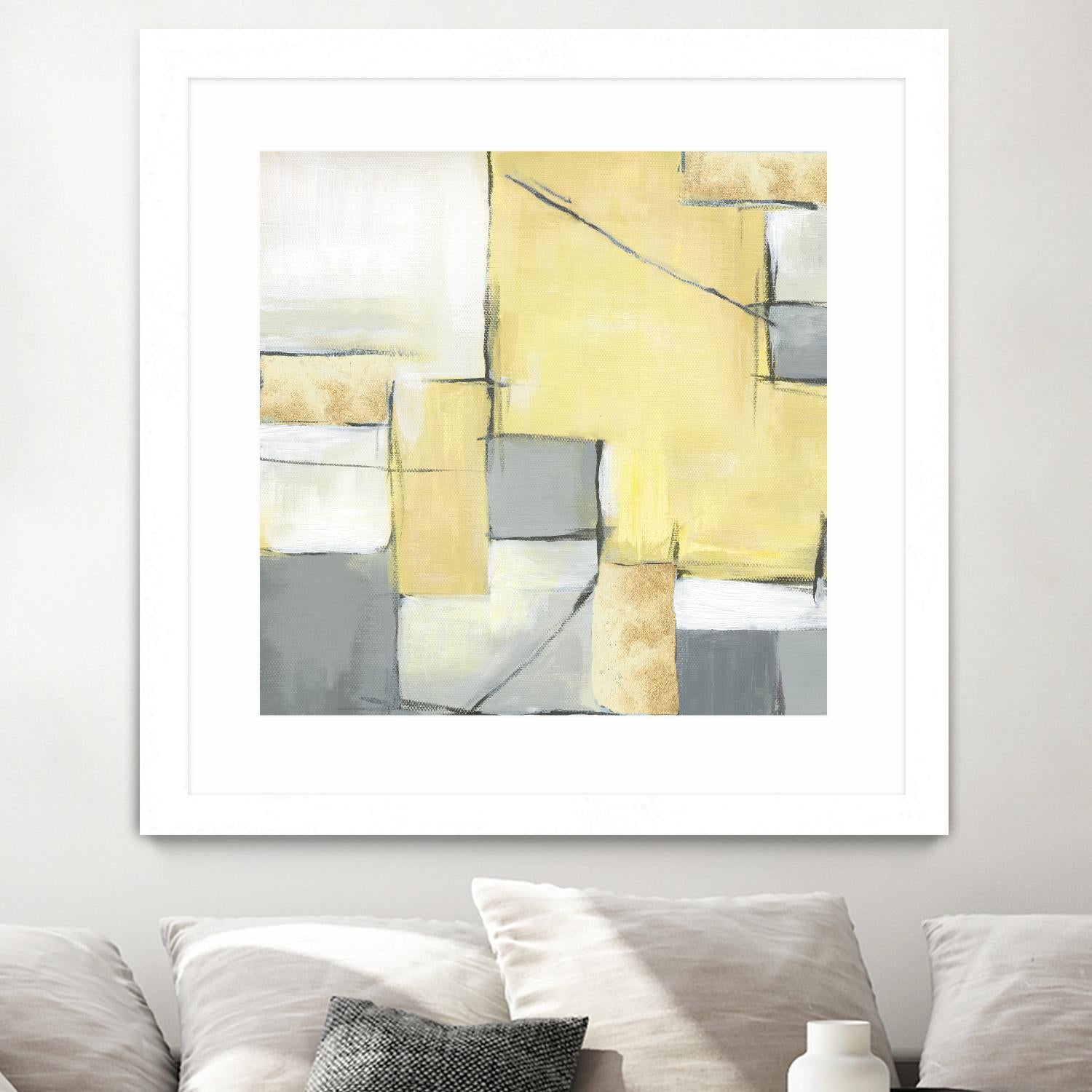 Golden Abstract II by Eva Watts on GIANT ART - white abstract