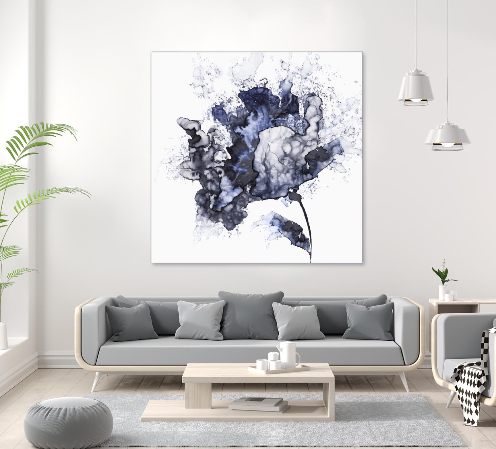 Exploding Leaf by Eva Watts on GIANT ART - white abstract