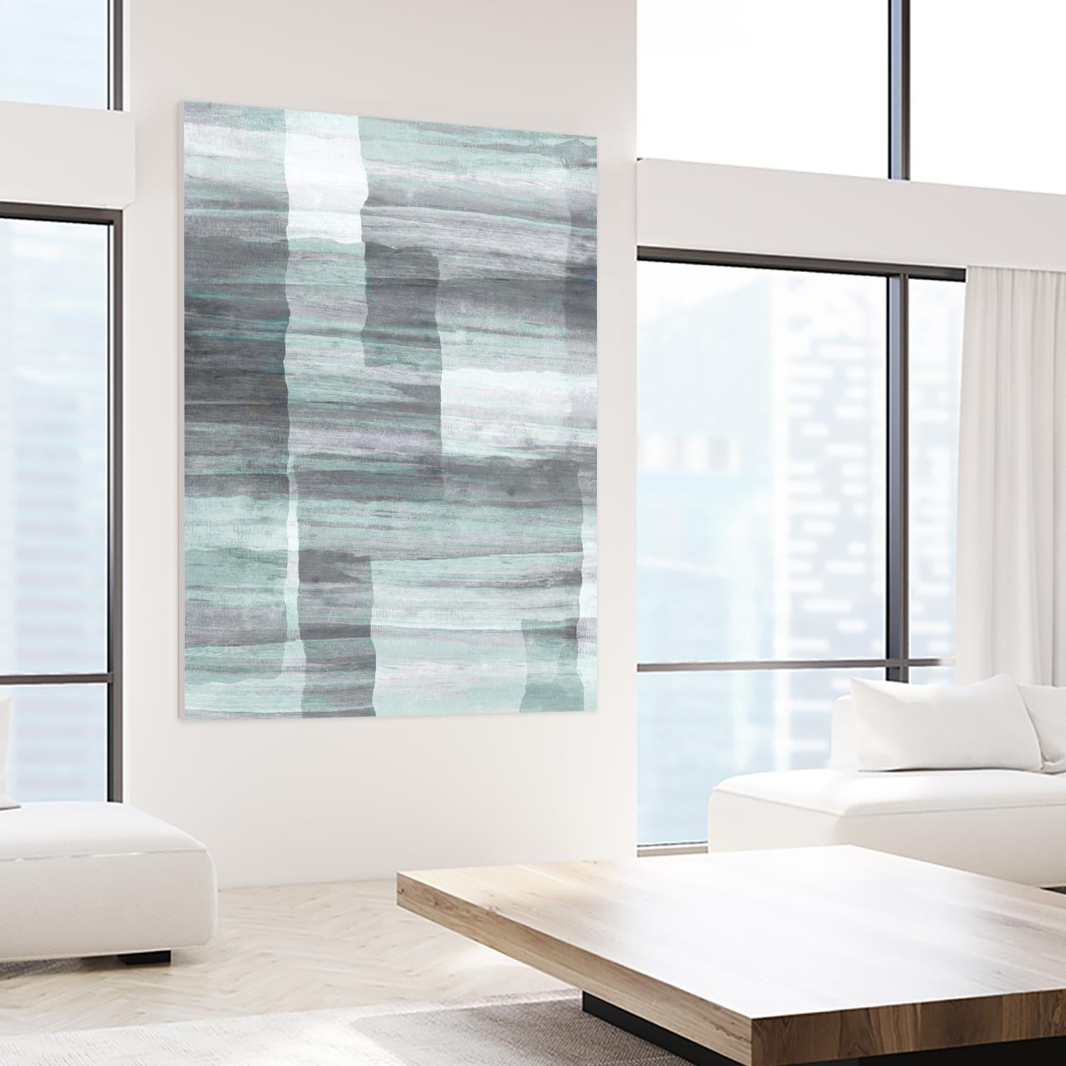 Shades of Grey by Eva Watts on GIANT ART - green abstract