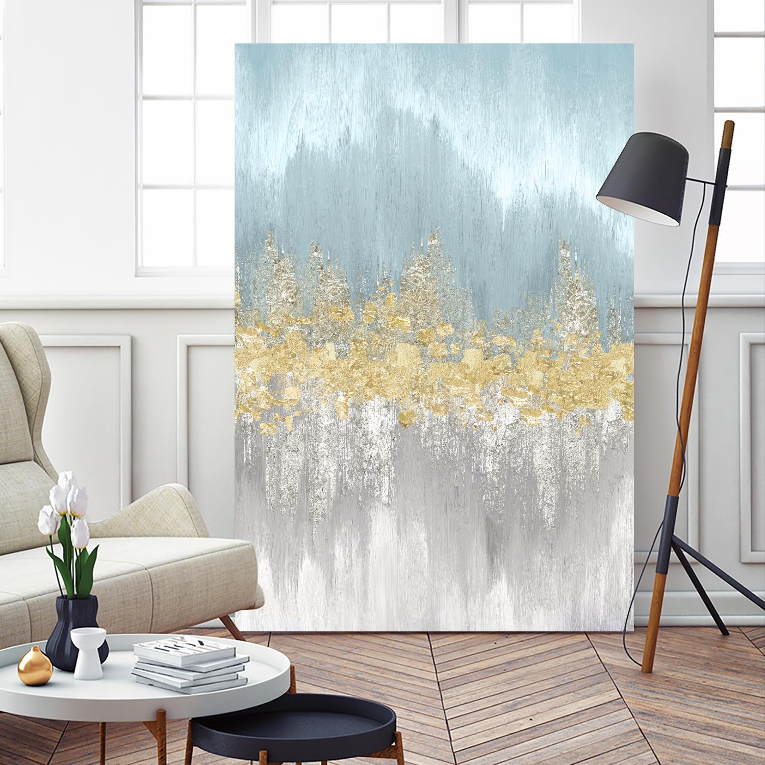 Neutral Wave Lenghts I by Eva Watts on GIANT ART - gold abstract