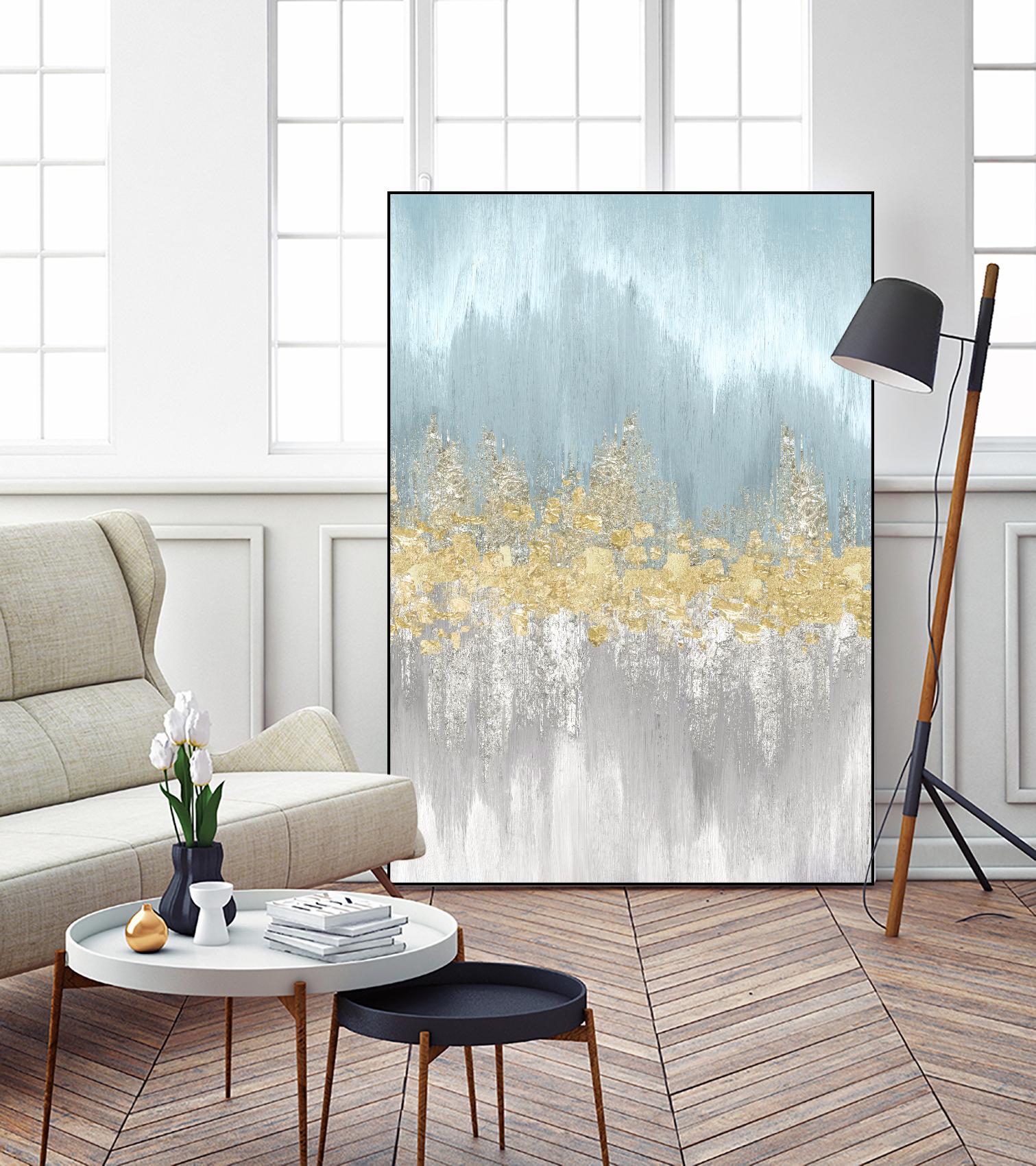 Neutral Wave Lenghts I by Eva Watts on GIANT ART - gold abstract