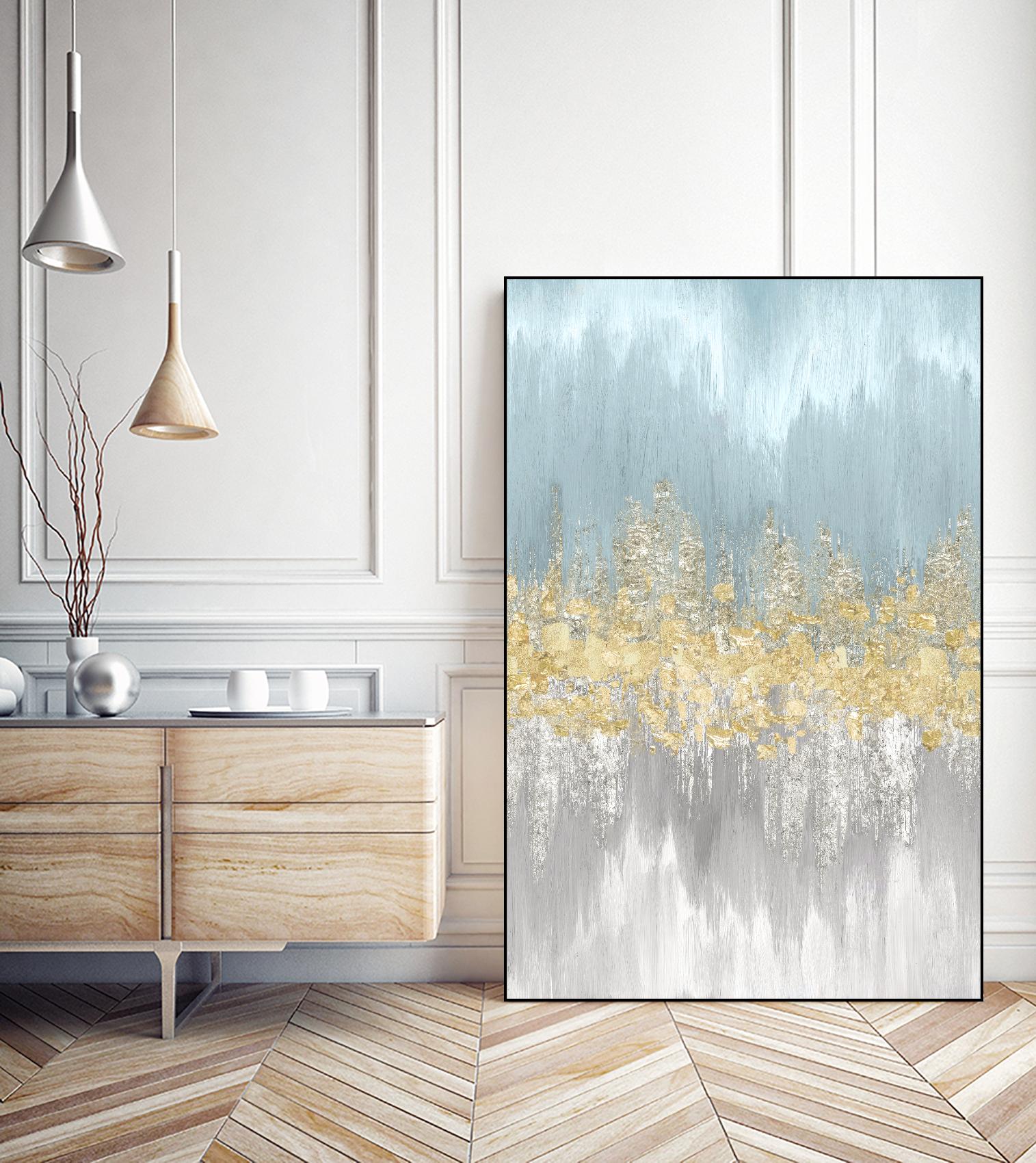 Neutral Wave Lenghts III by Eva Watts on GIANT ART - gold abstract