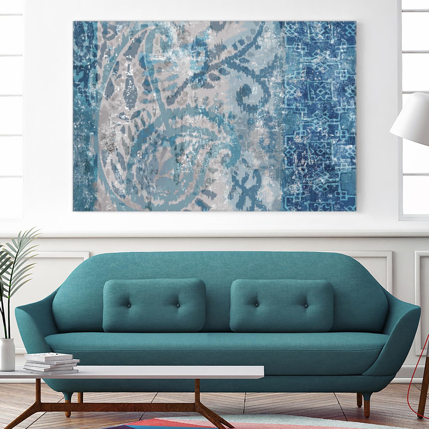 Blue Abstract Elegance I by Eva Watts on GIANT ART - blue abstract