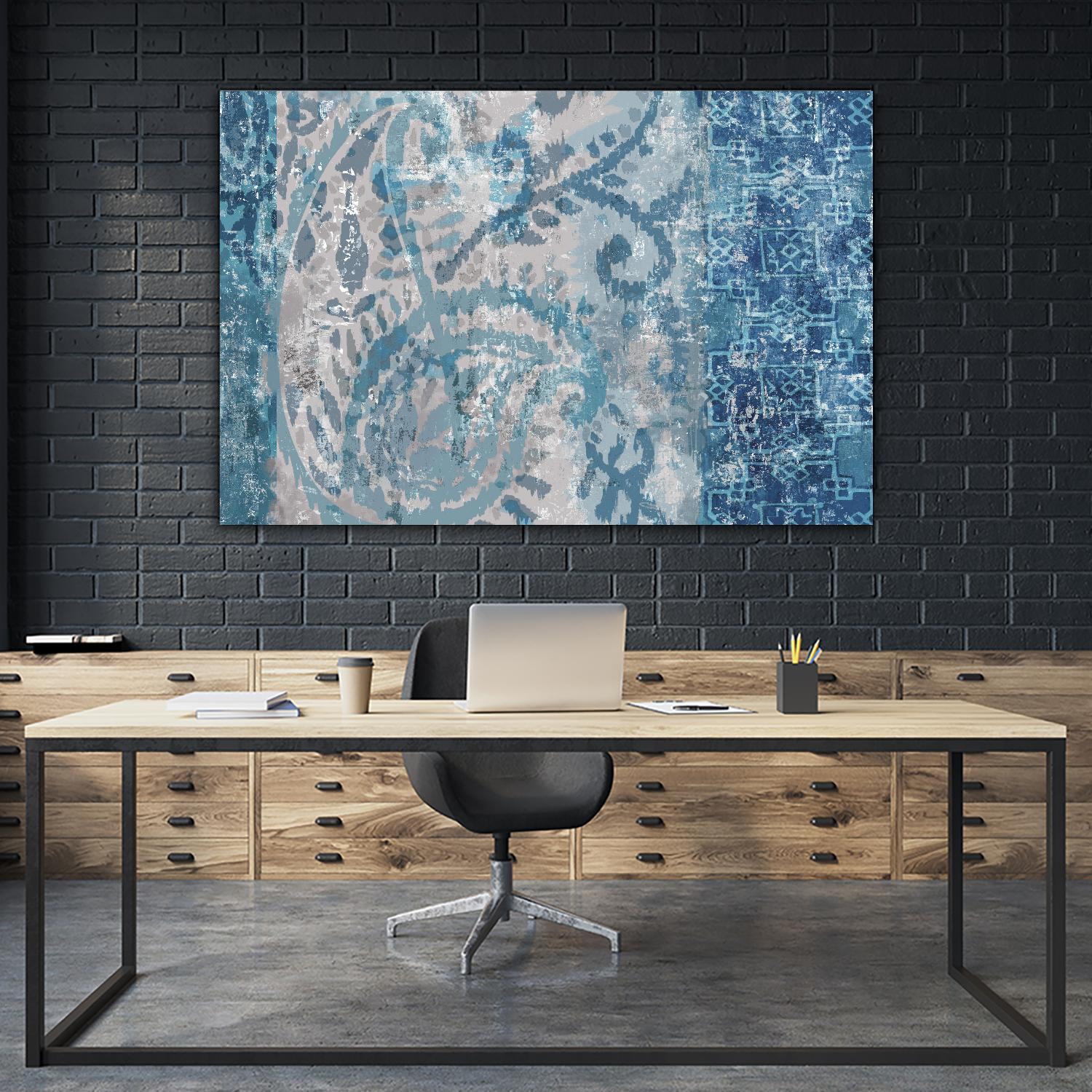 Blue Abstract Elegance I by Eva Watts on GIANT ART - blue abstract