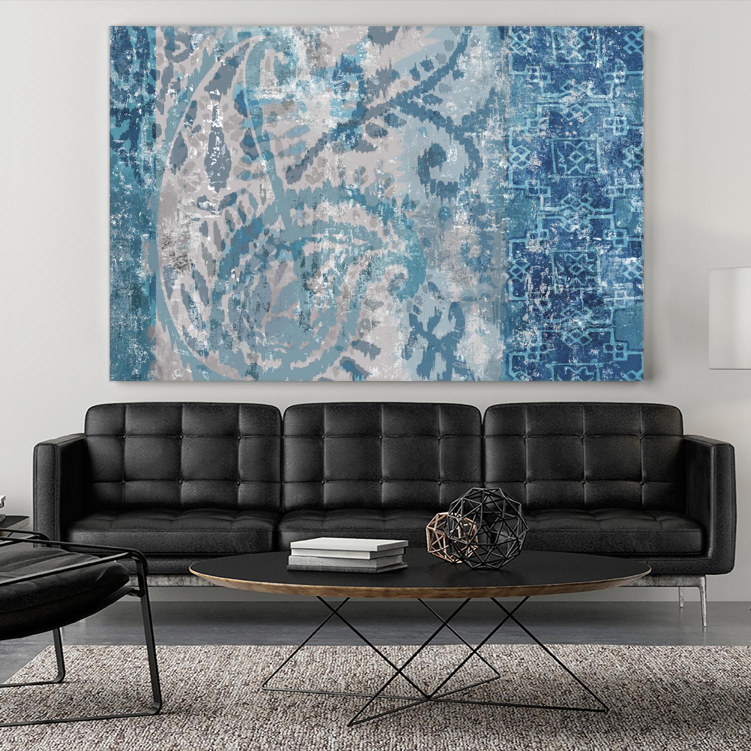 Blue Abstract Elegance I by Eva Watts on GIANT ART - blue abstract