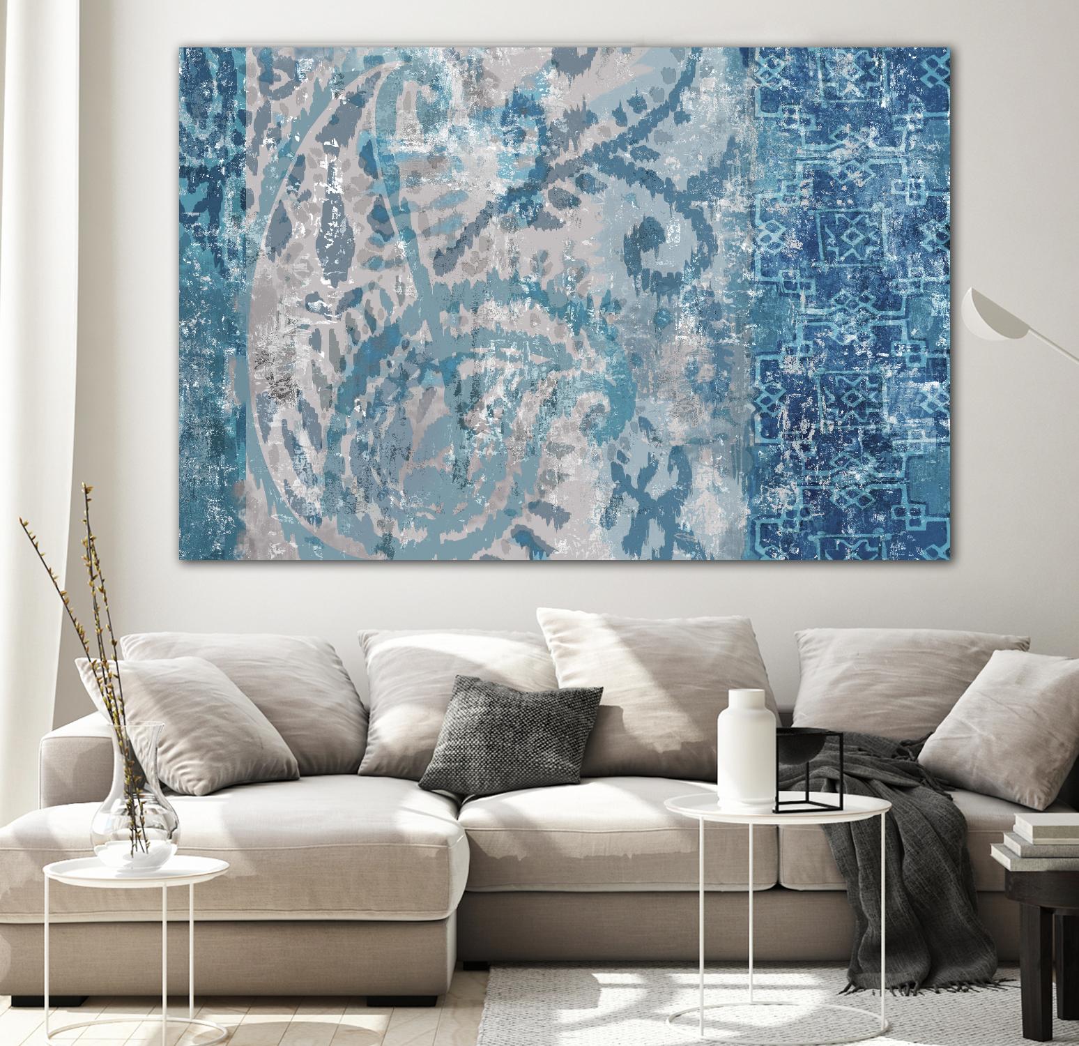 Blue Abstract Elegance I by Eva Watts on GIANT ART - blue abstract