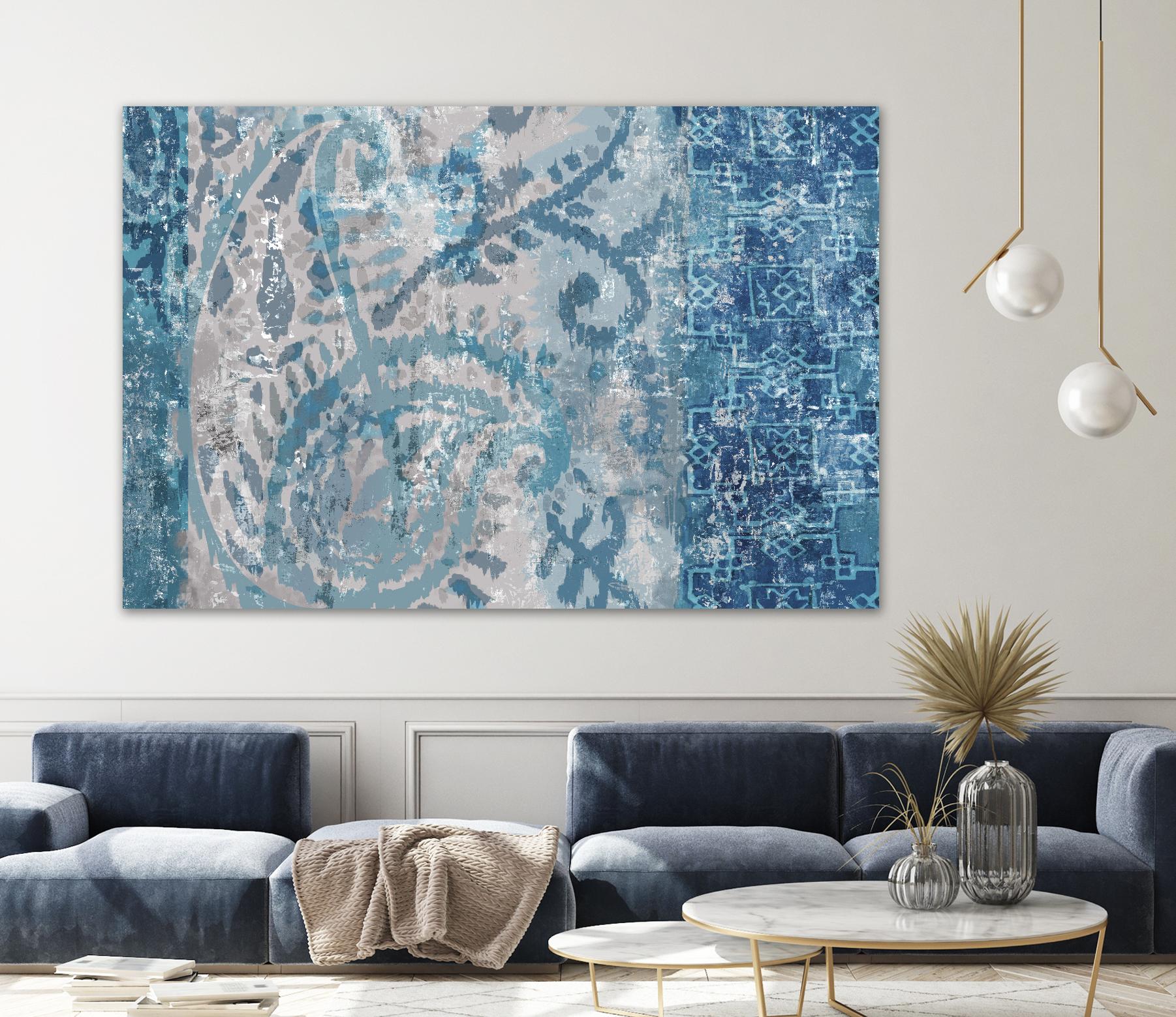 Blue Abstract Elegance I by Eva Watts on GIANT ART - blue abstract