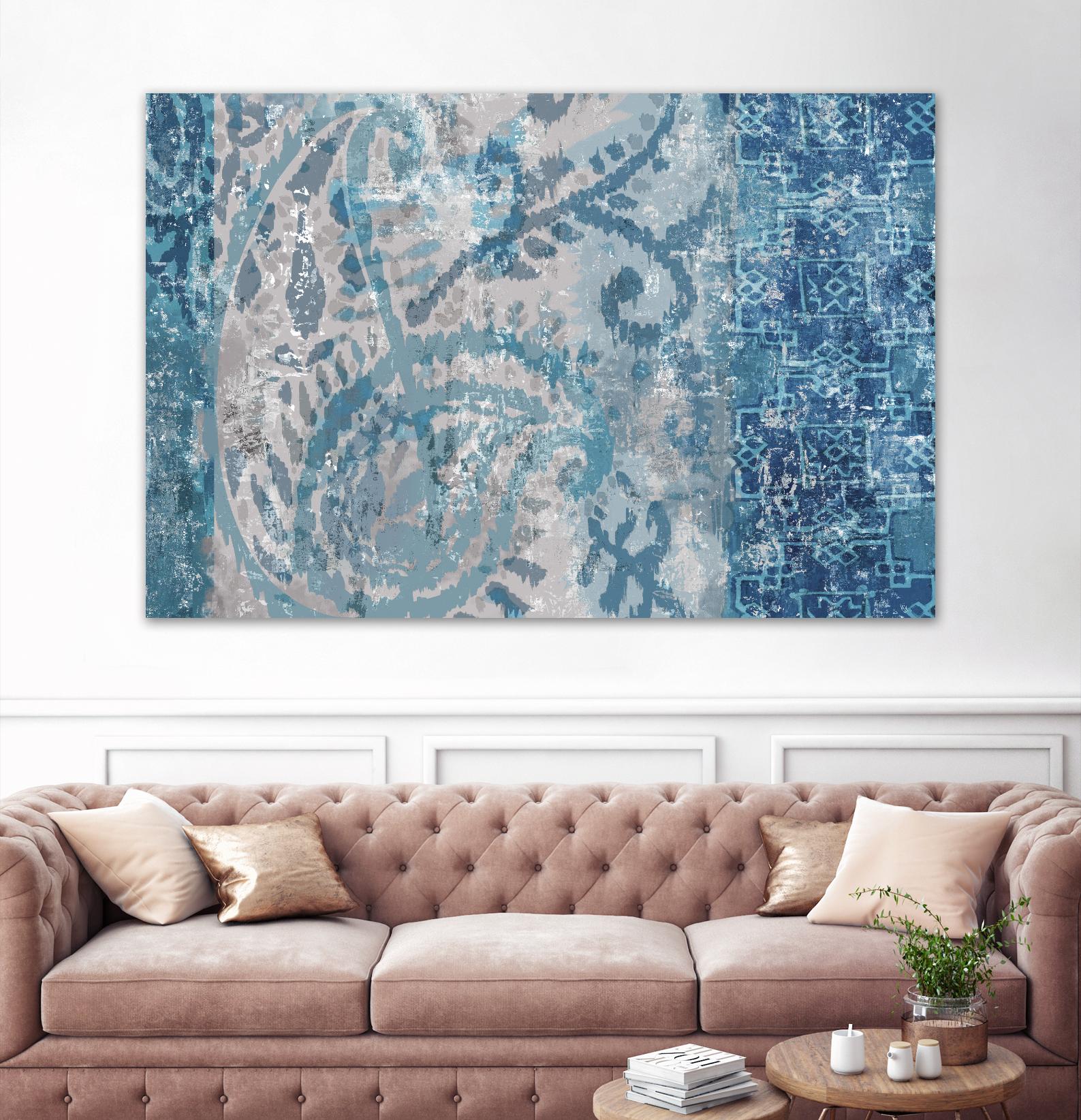 Blue Abstract Elegance I by Eva Watts on GIANT ART - blue abstract