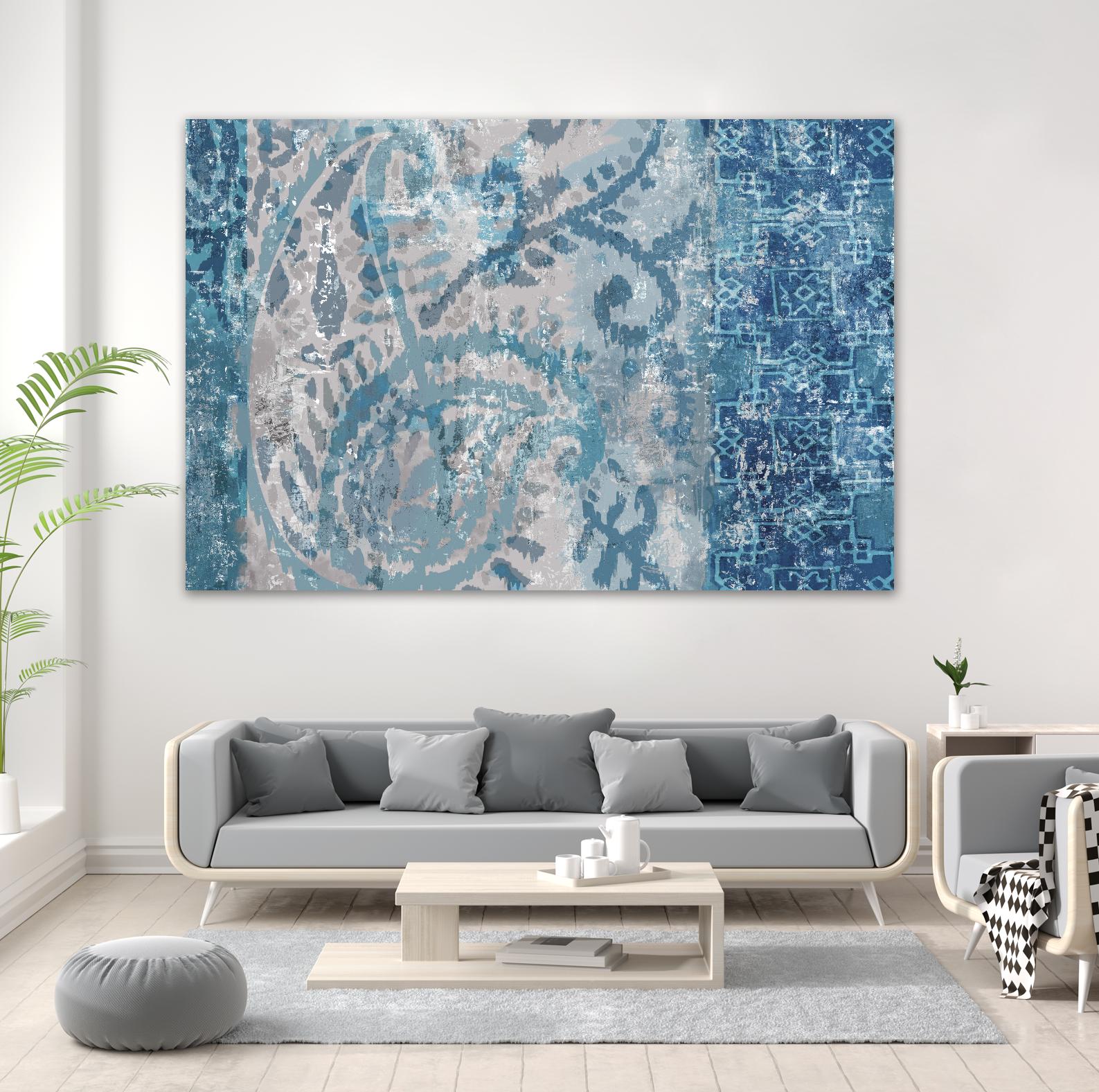 Blue Abstract Elegance I by Eva Watts on GIANT ART - blue abstract