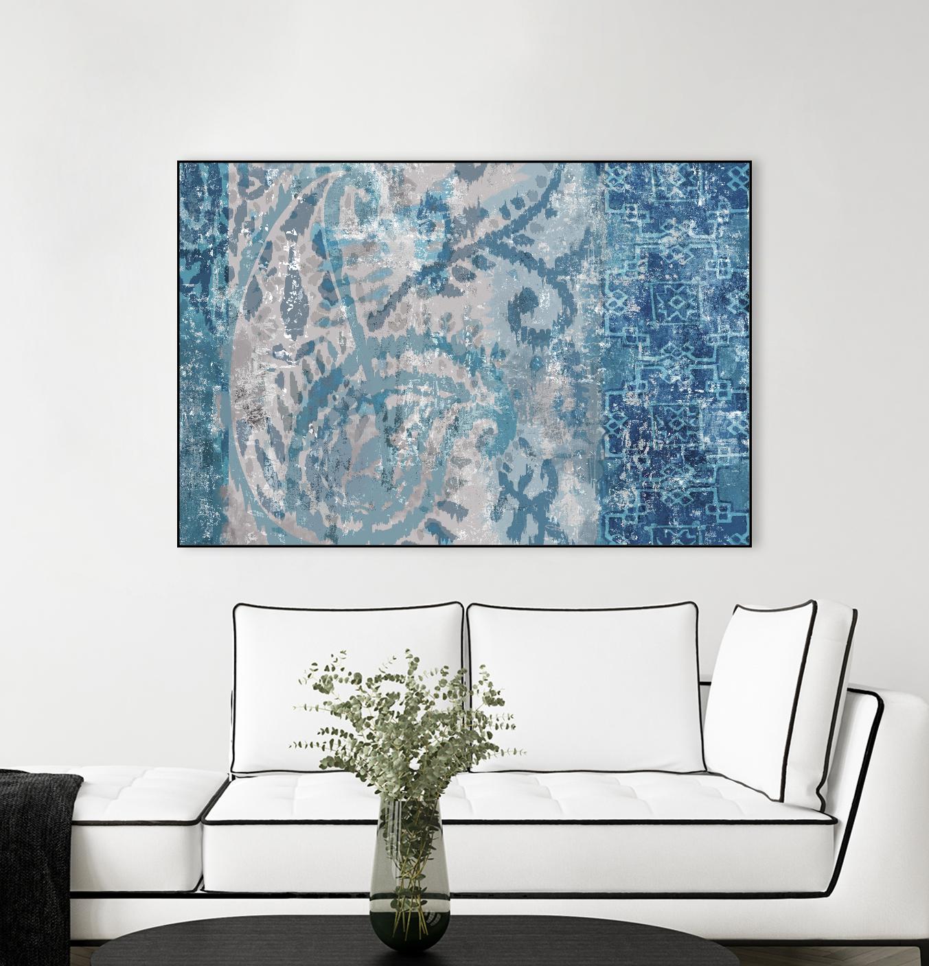 Blue Abstract Elegance I by Eva Watts on GIANT ART - blue abstract