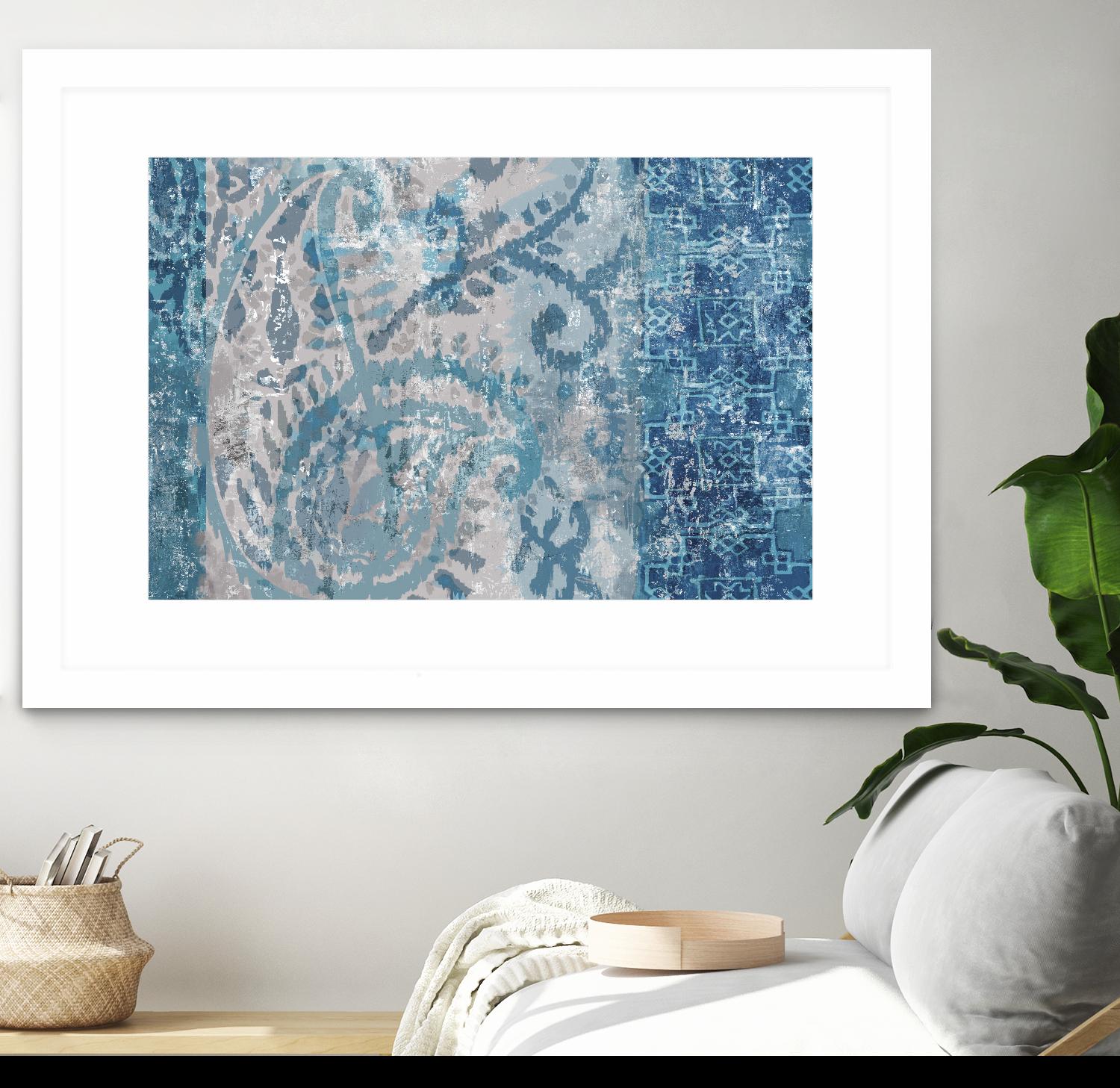 Blue Abstract Elegance I by Eva Watts on GIANT ART - blue abstract