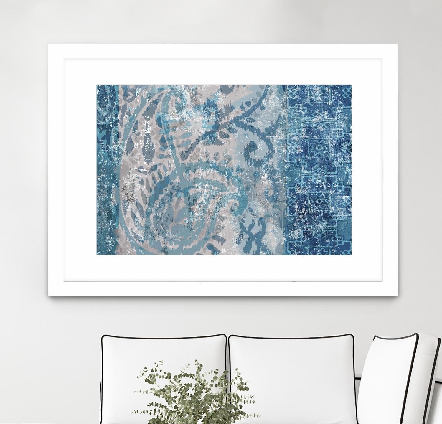 Blue Abstract Elegance I by Eva Watts on GIANT ART - blue abstract