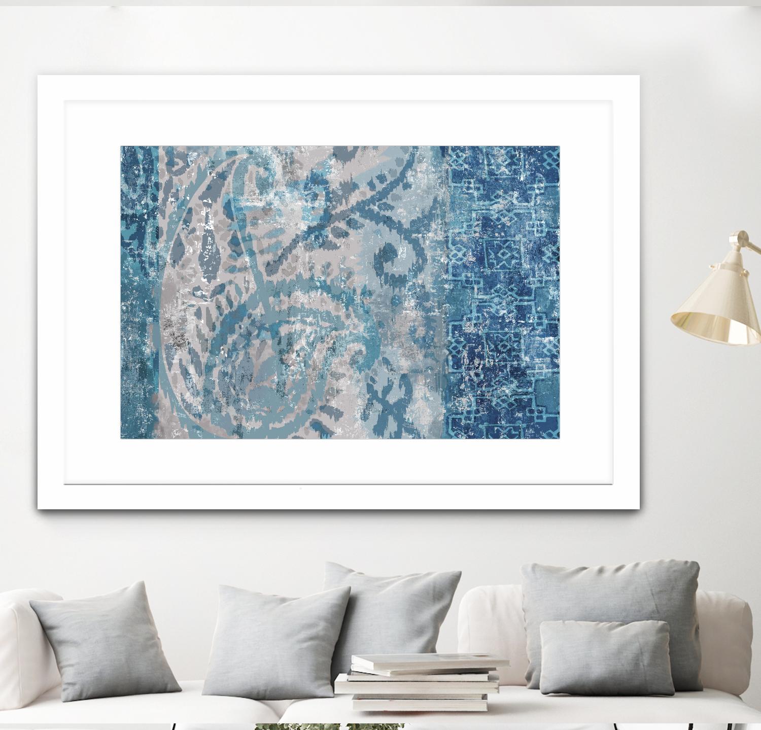 Blue Abstract Elegance I by Eva Watts on GIANT ART - blue abstract
