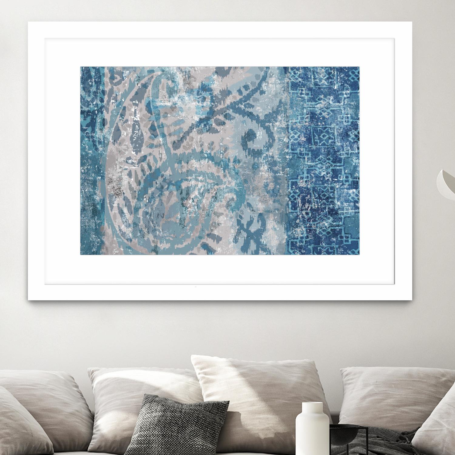Blue Abstract Elegance I by Eva Watts on GIANT ART - blue abstract