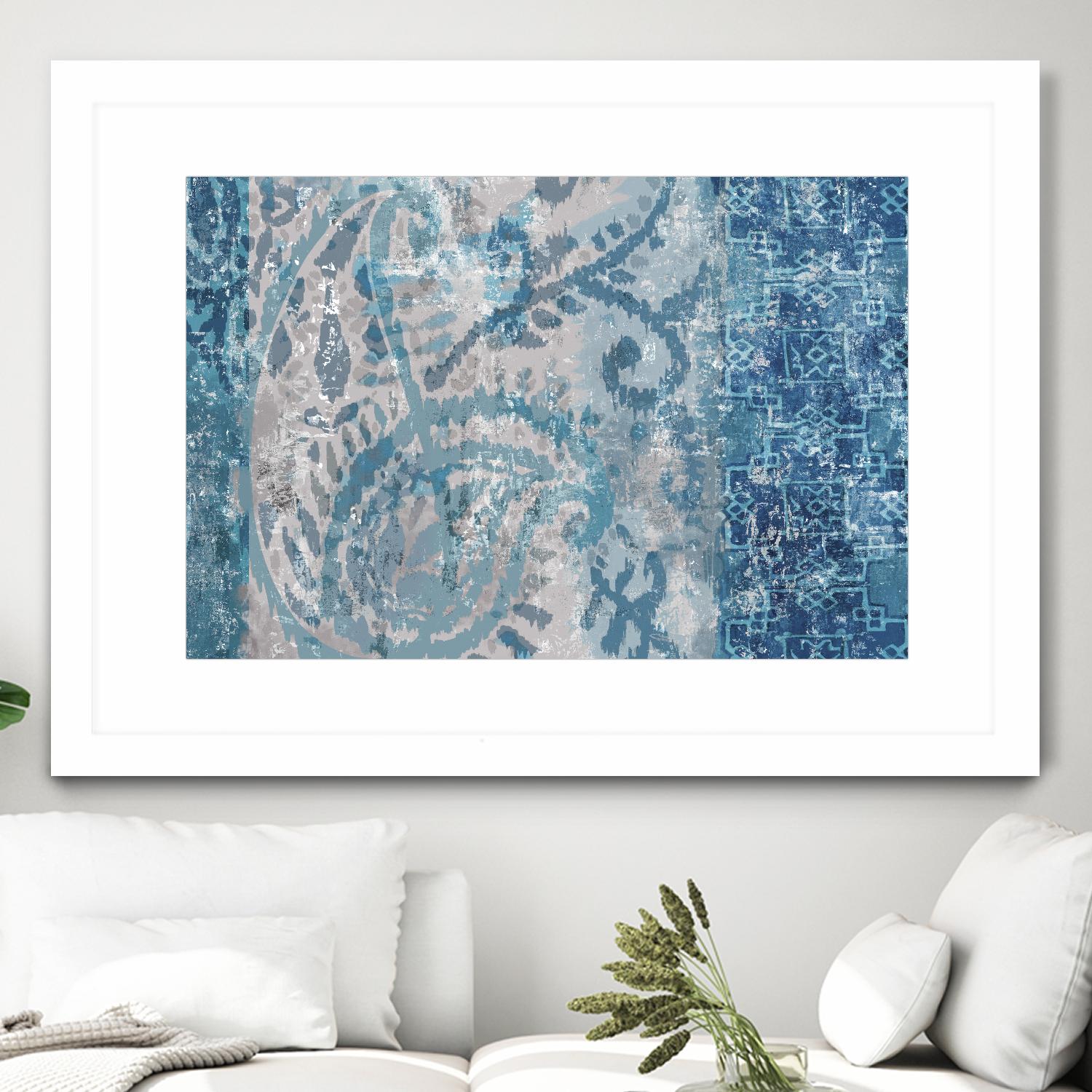 Blue Abstract Elegance I by Eva Watts on GIANT ART - blue abstract