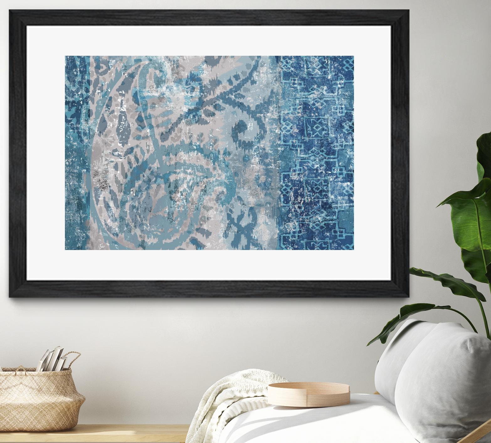 Blue Abstract Elegance I by Eva Watts on GIANT ART - blue abstract