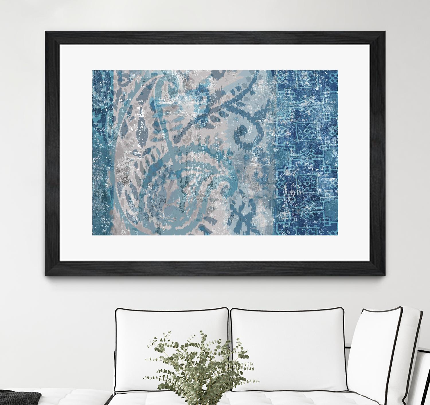 Blue Abstract Elegance I by Eva Watts on GIANT ART - blue abstract