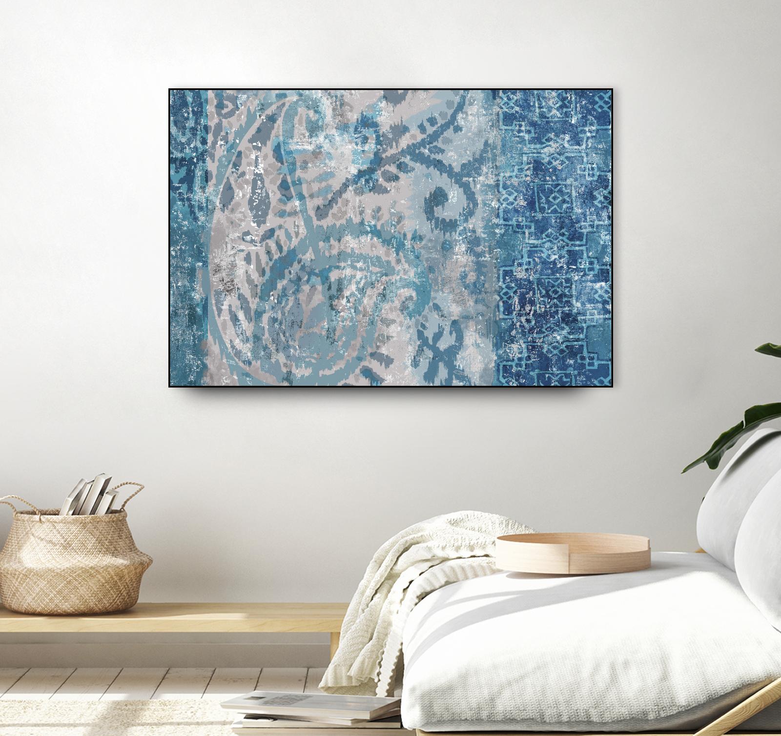 Blue Abstract Elegance I by Eva Watts on GIANT ART - blue abstract