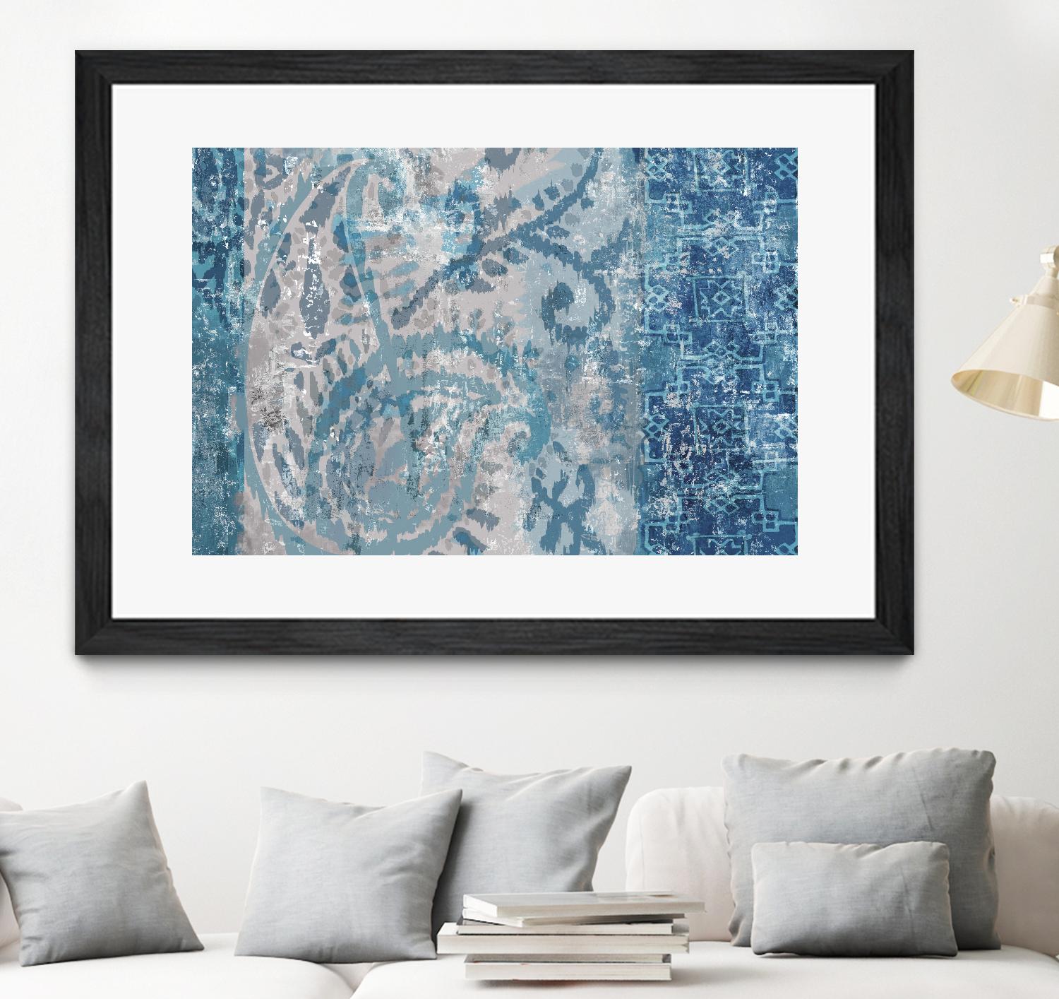 Blue Abstract Elegance I by Eva Watts on GIANT ART - blue abstract