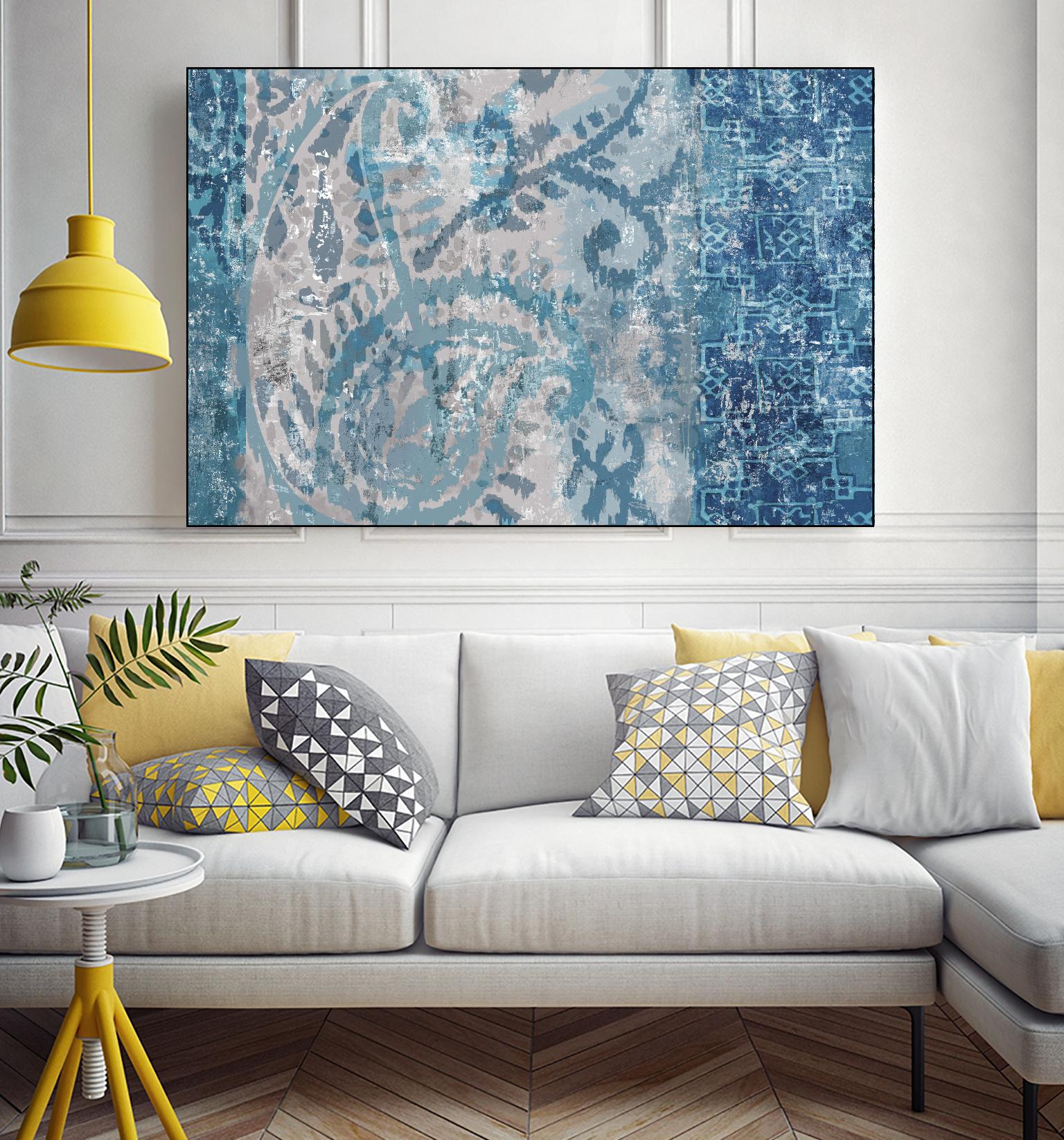 Blue Abstract Elegance I by Eva Watts on GIANT ART - blue abstract