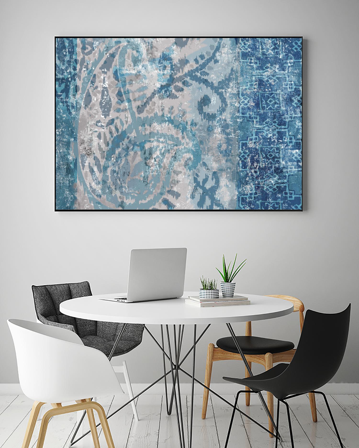 Blue Abstract Elegance I by Eva Watts on GIANT ART - blue abstract
