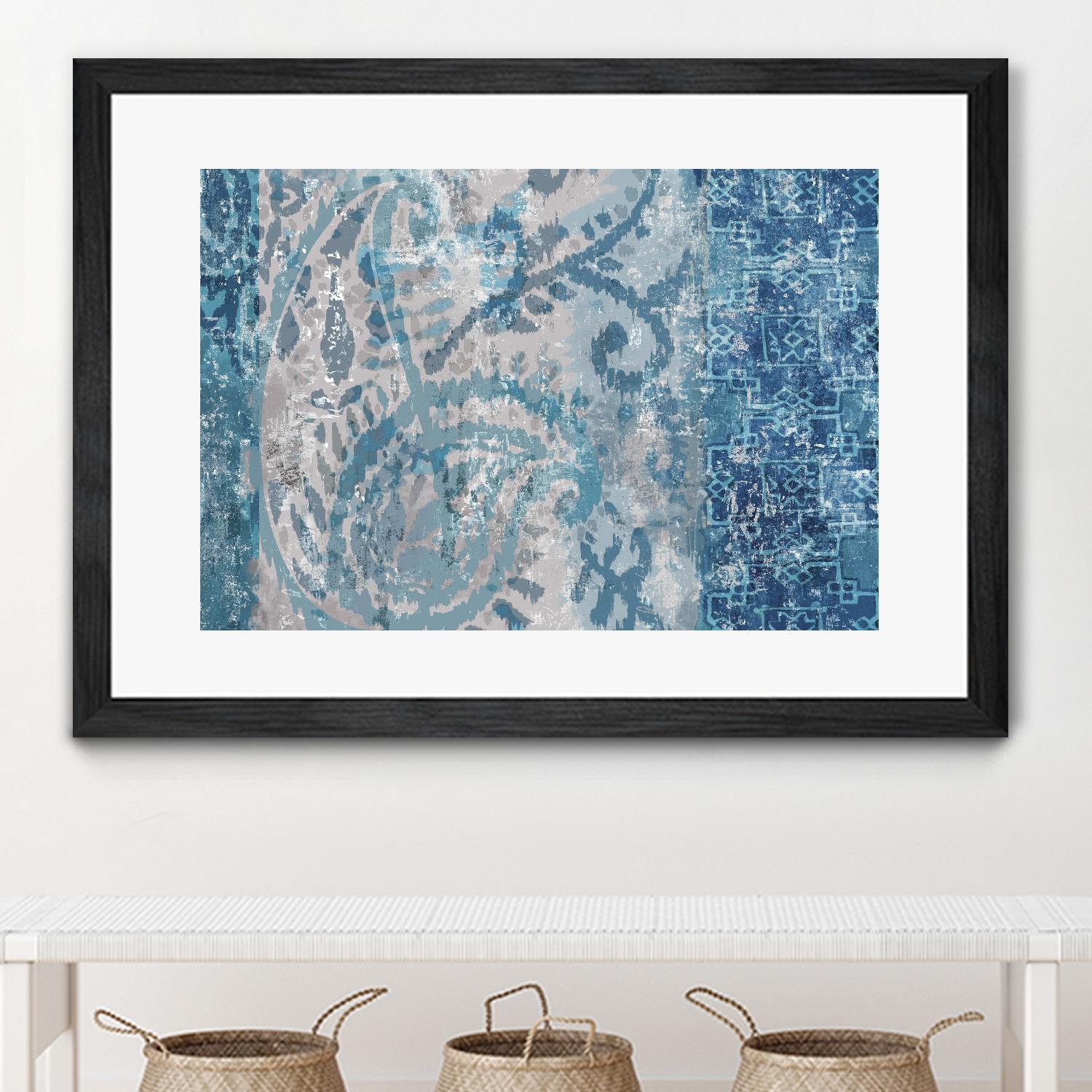Blue Abstract Elegance I by Eva Watts on GIANT ART - blue abstract