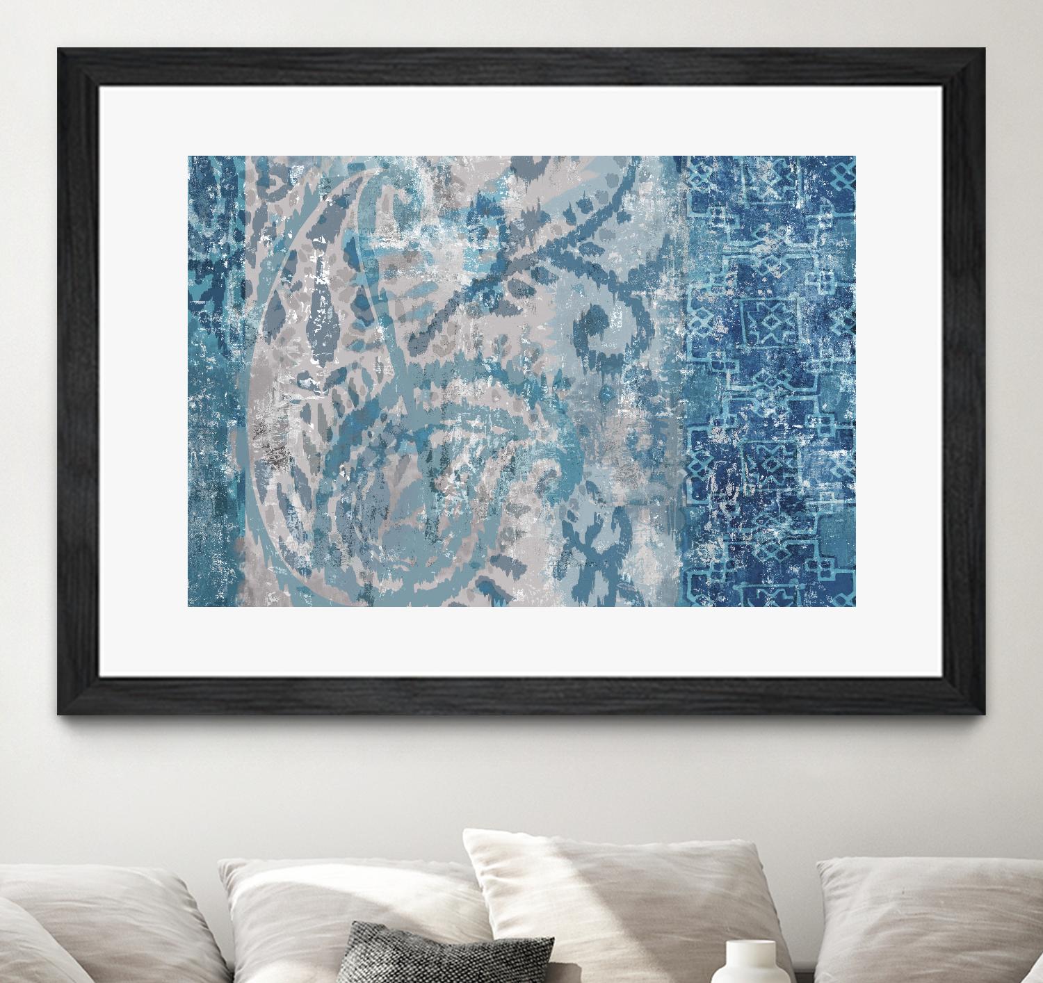 Blue Abstract Elegance I by Eva Watts on GIANT ART - blue abstract