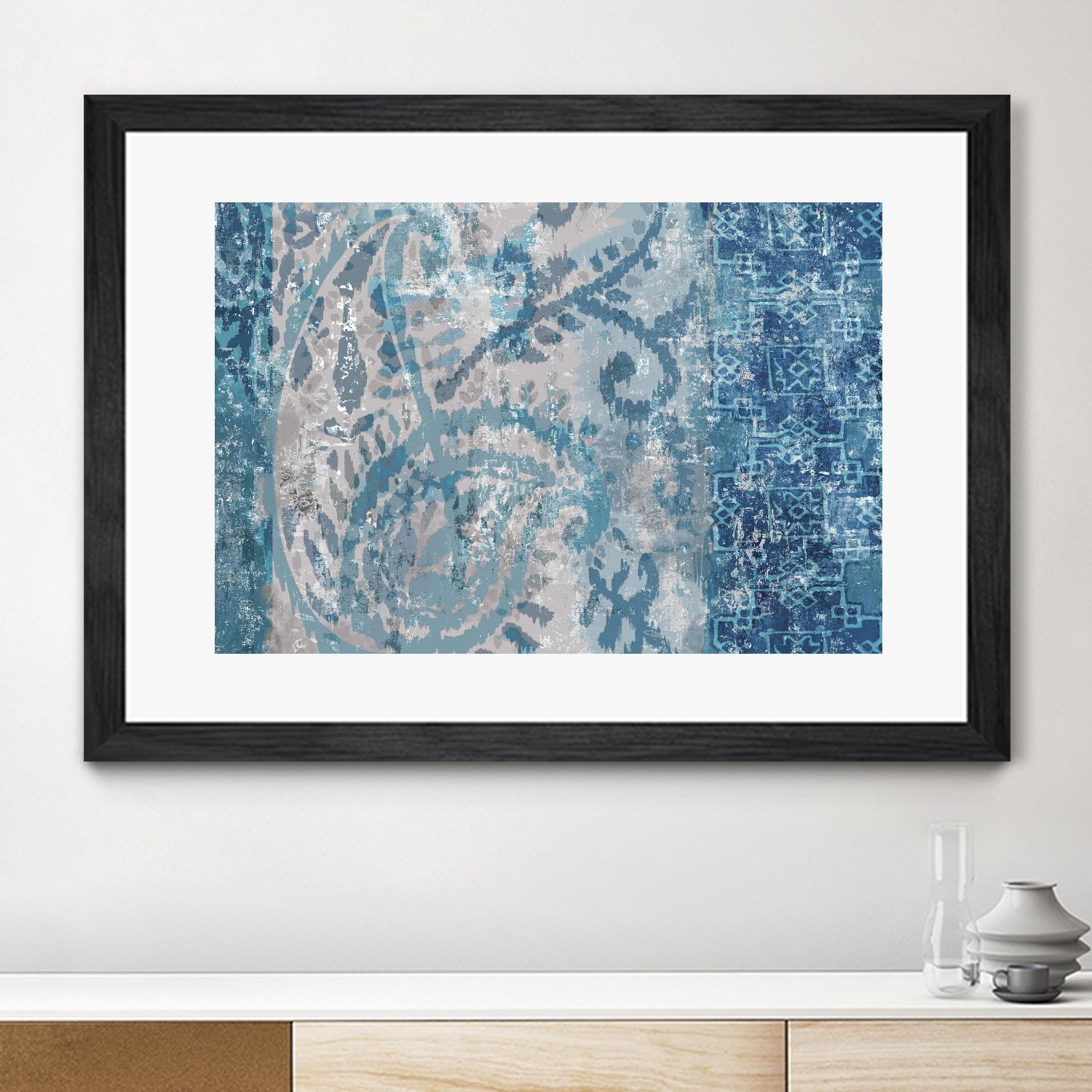 Blue Abstract Elegance I by Eva Watts on GIANT ART - blue abstract