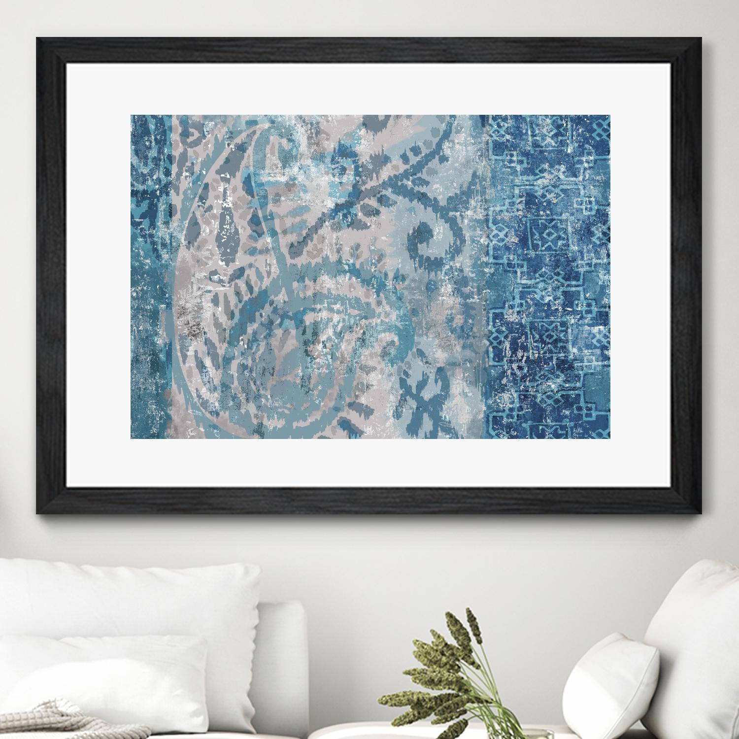 Blue Abstract Elegance I by Eva Watts on GIANT ART - blue abstract