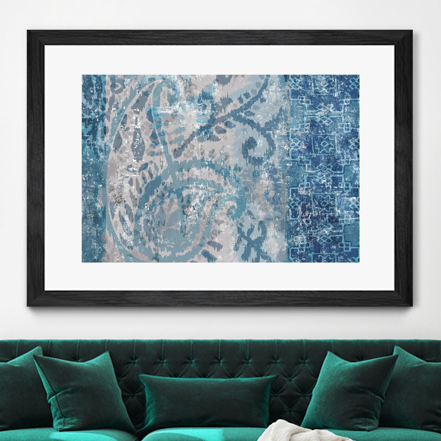 Blue Abstract Elegance I by Eva Watts on GIANT ART - blue abstract
