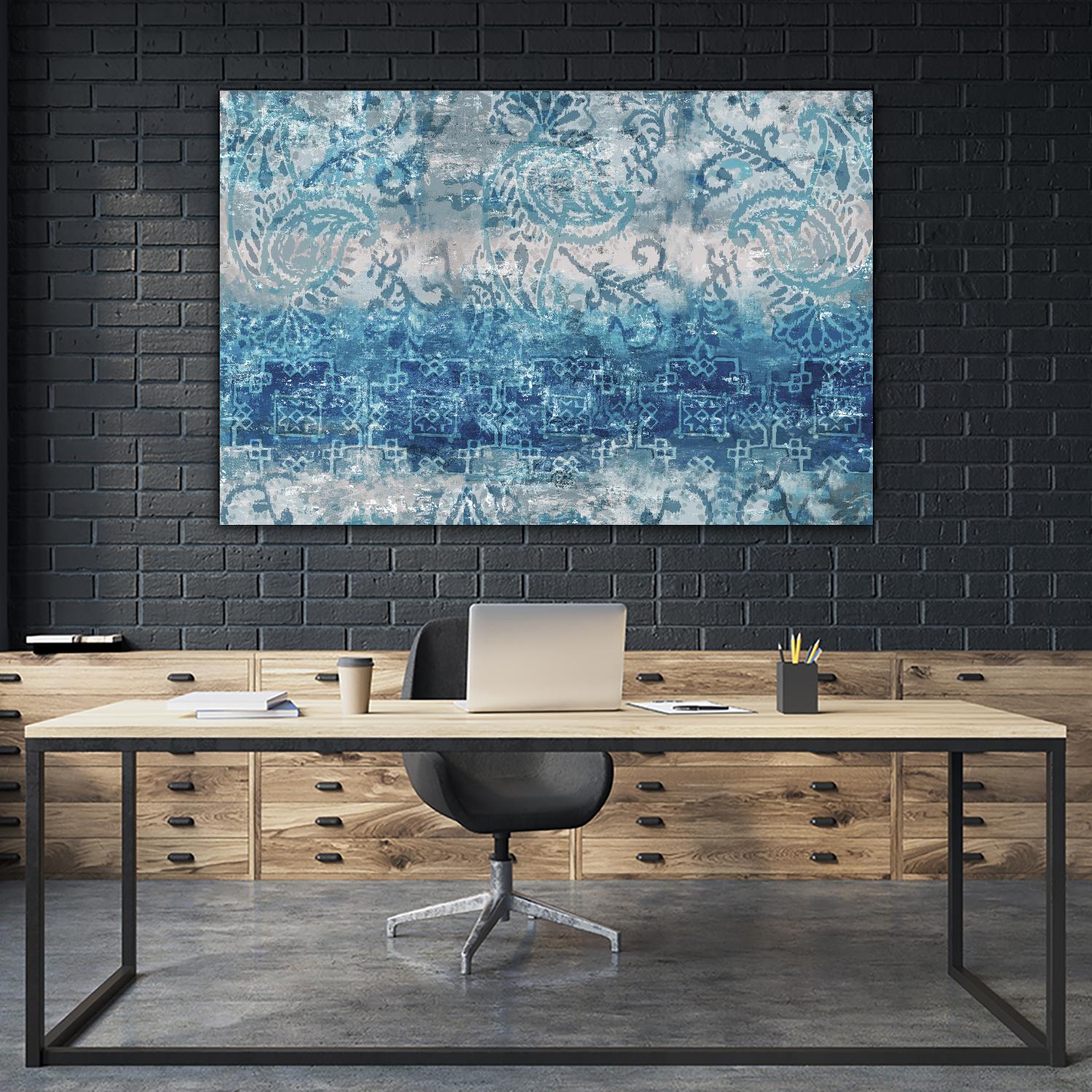 Blue Abstract Elegance II by Eva Watts on GIANT ART - white abstract