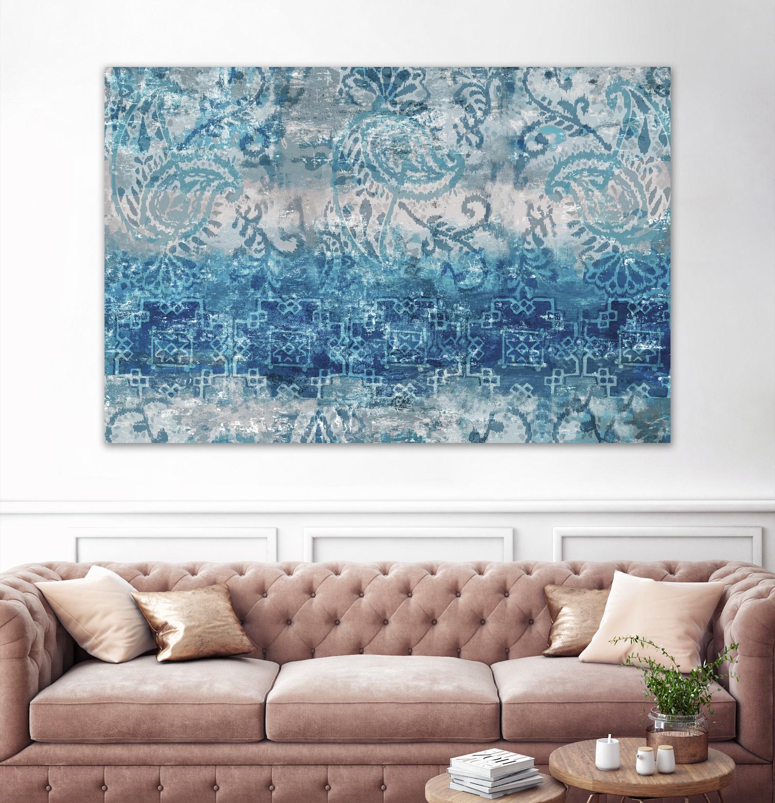 Blue Abstract Elegance II by Eva Watts on GIANT ART - white abstract