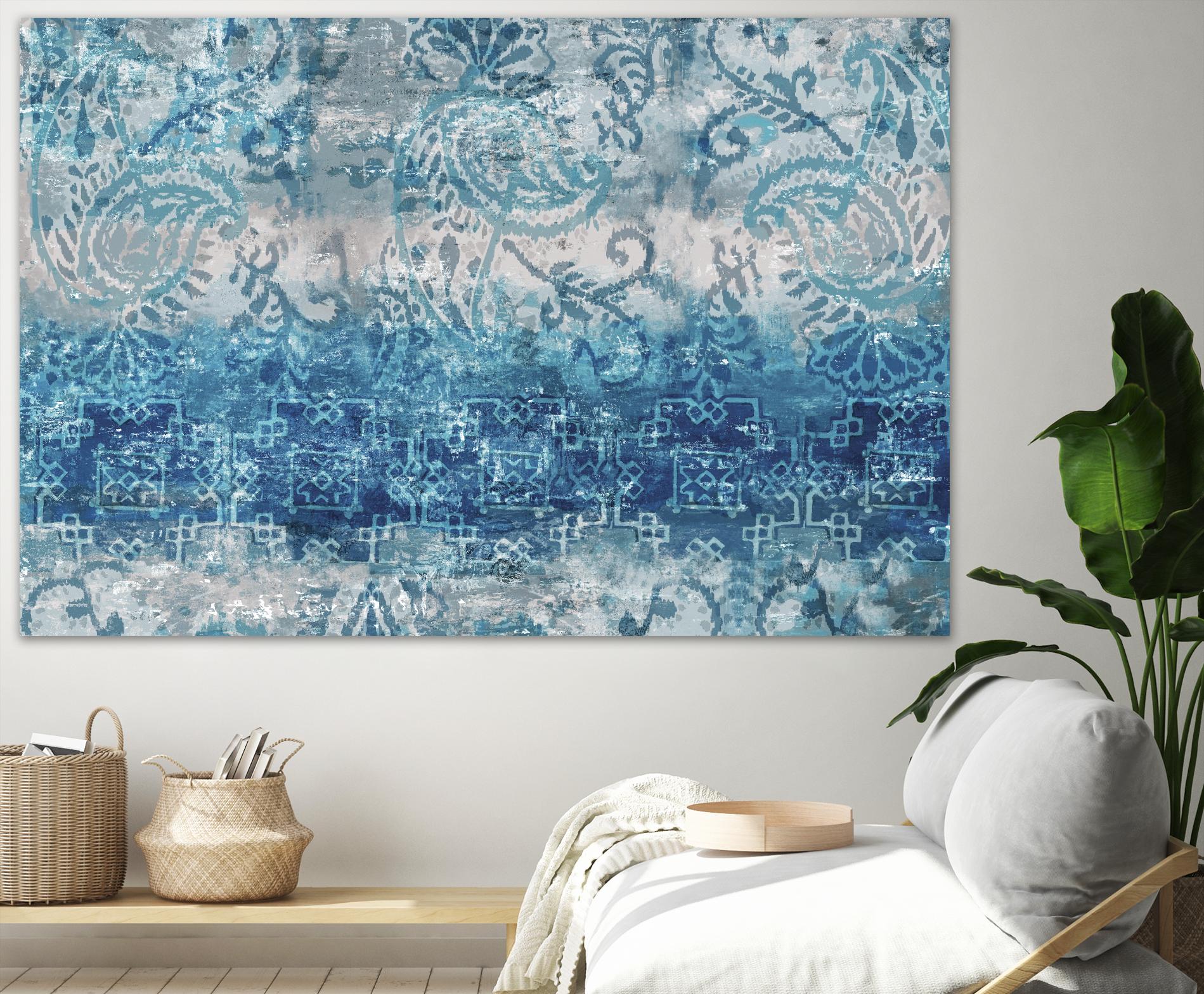 Blue Abstract Elegance II by Eva Watts on GIANT ART - white abstract
