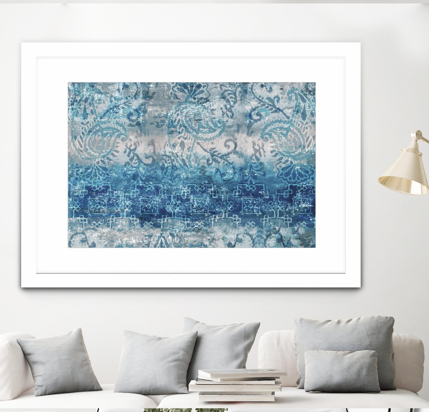 Blue Abstract Elegance II by Eva Watts on GIANT ART - white abstract