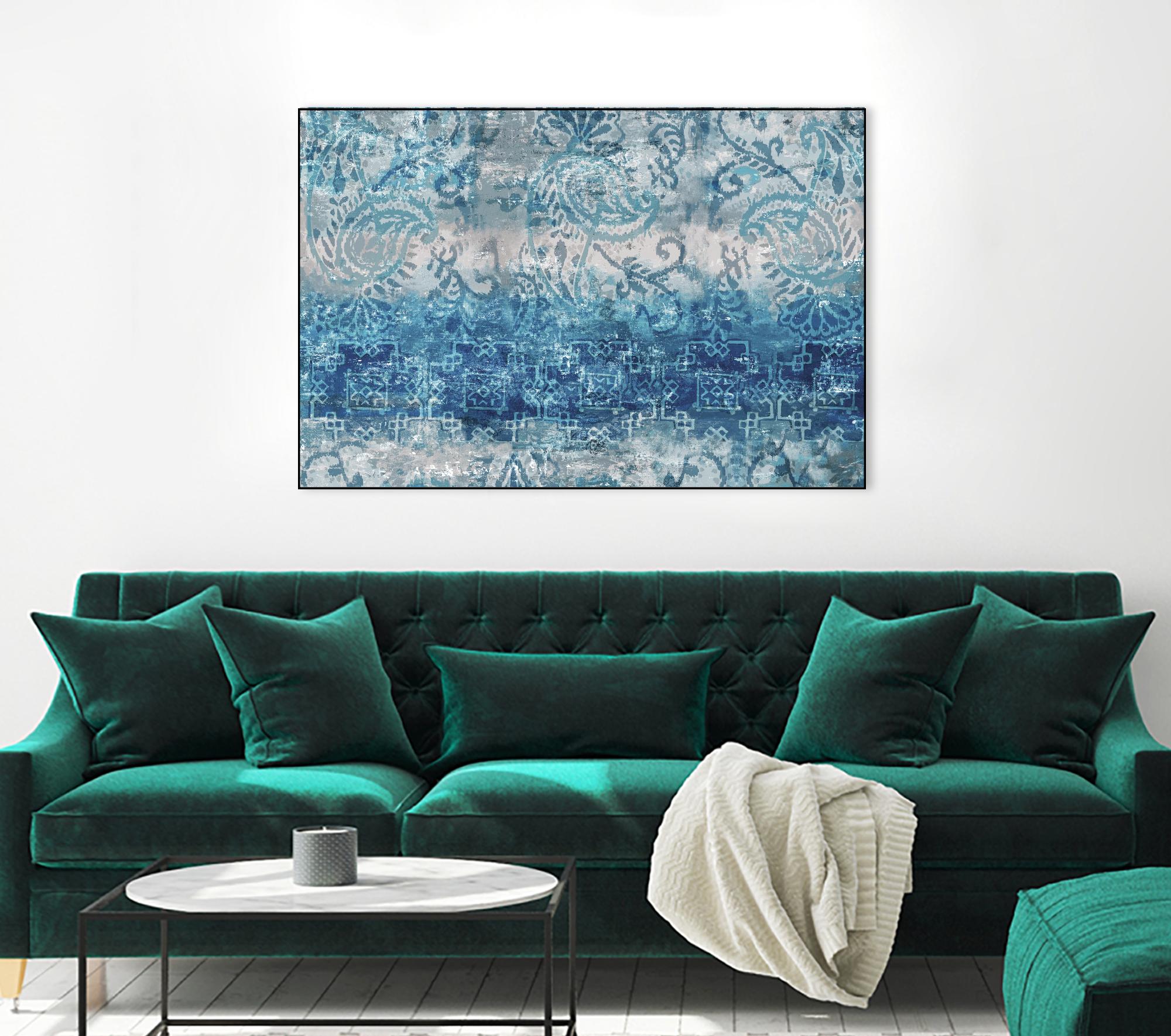 Blue Abstract Elegance II by Eva Watts on GIANT ART - white abstract