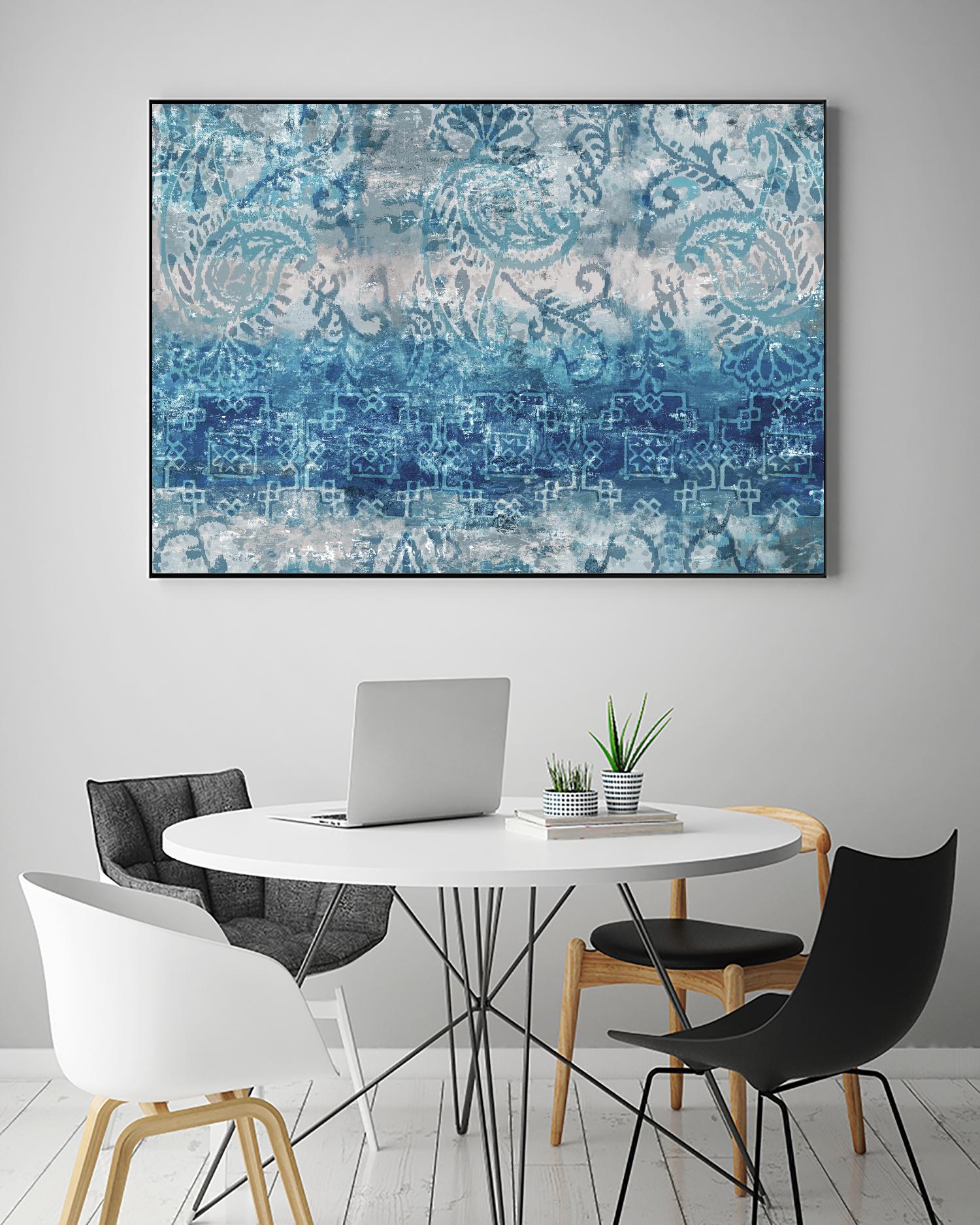 Blue Abstract Elegance II by Eva Watts on GIANT ART - white abstract
