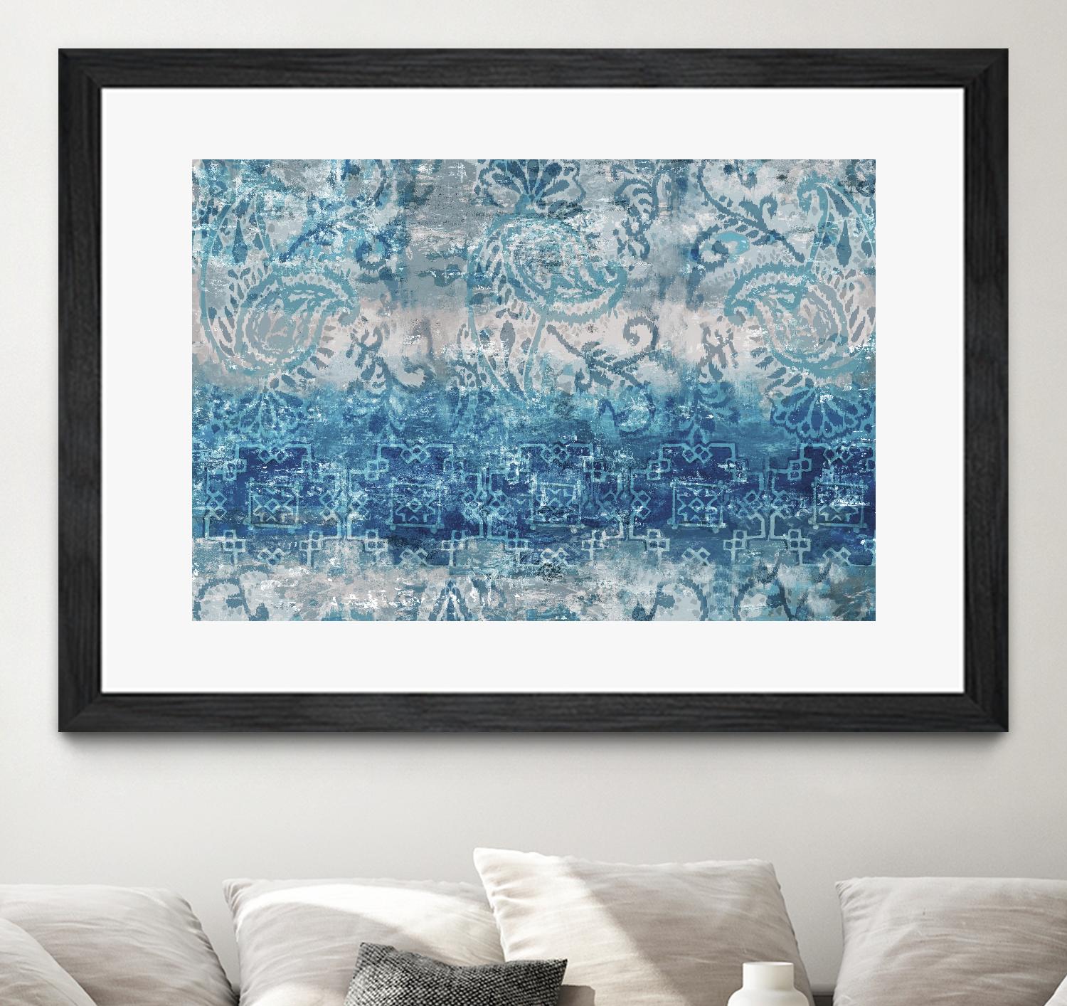 Blue Abstract Elegance II by Eva Watts on GIANT ART - white abstract