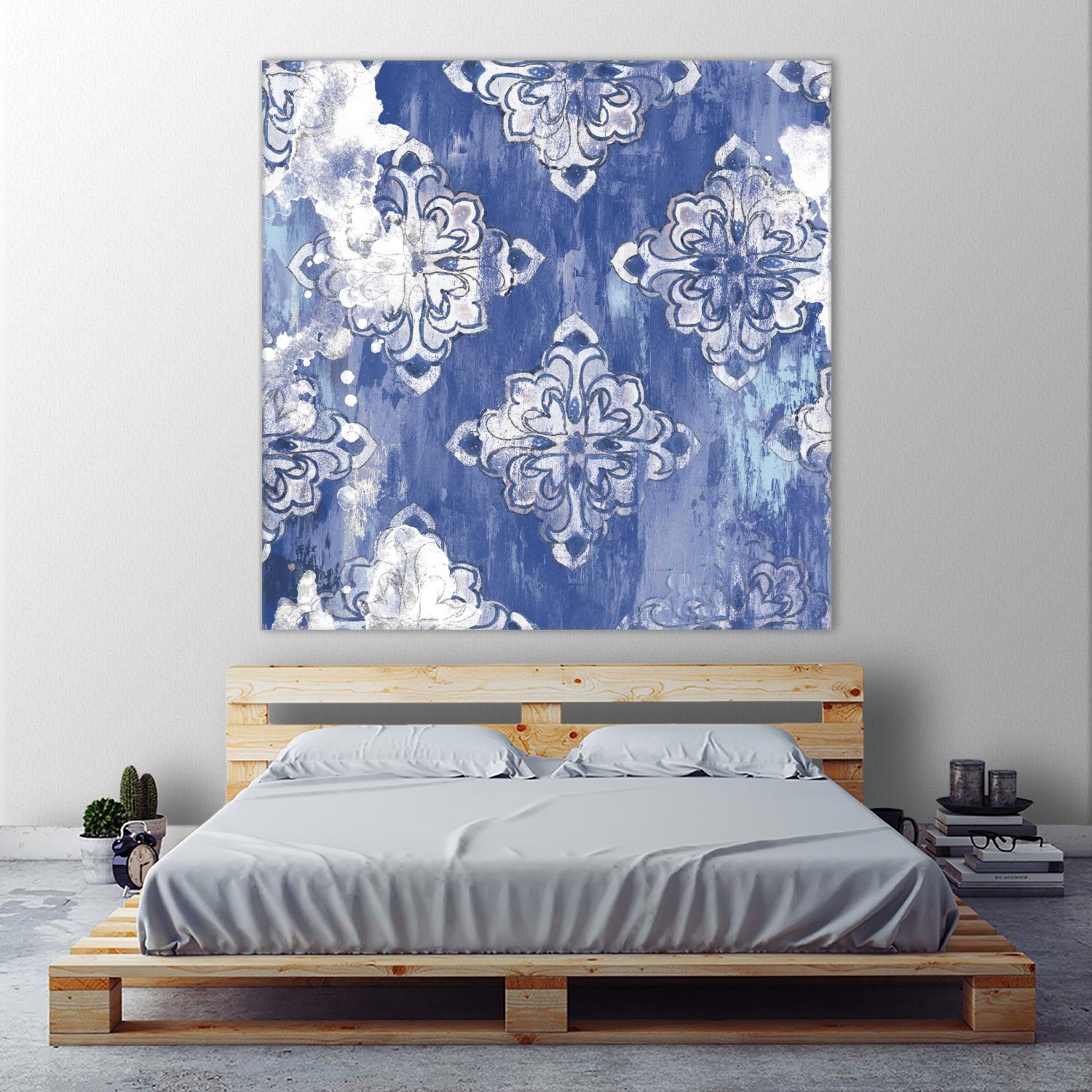 Blue Ex I by Eva Watts on GIANT ART - white abstract