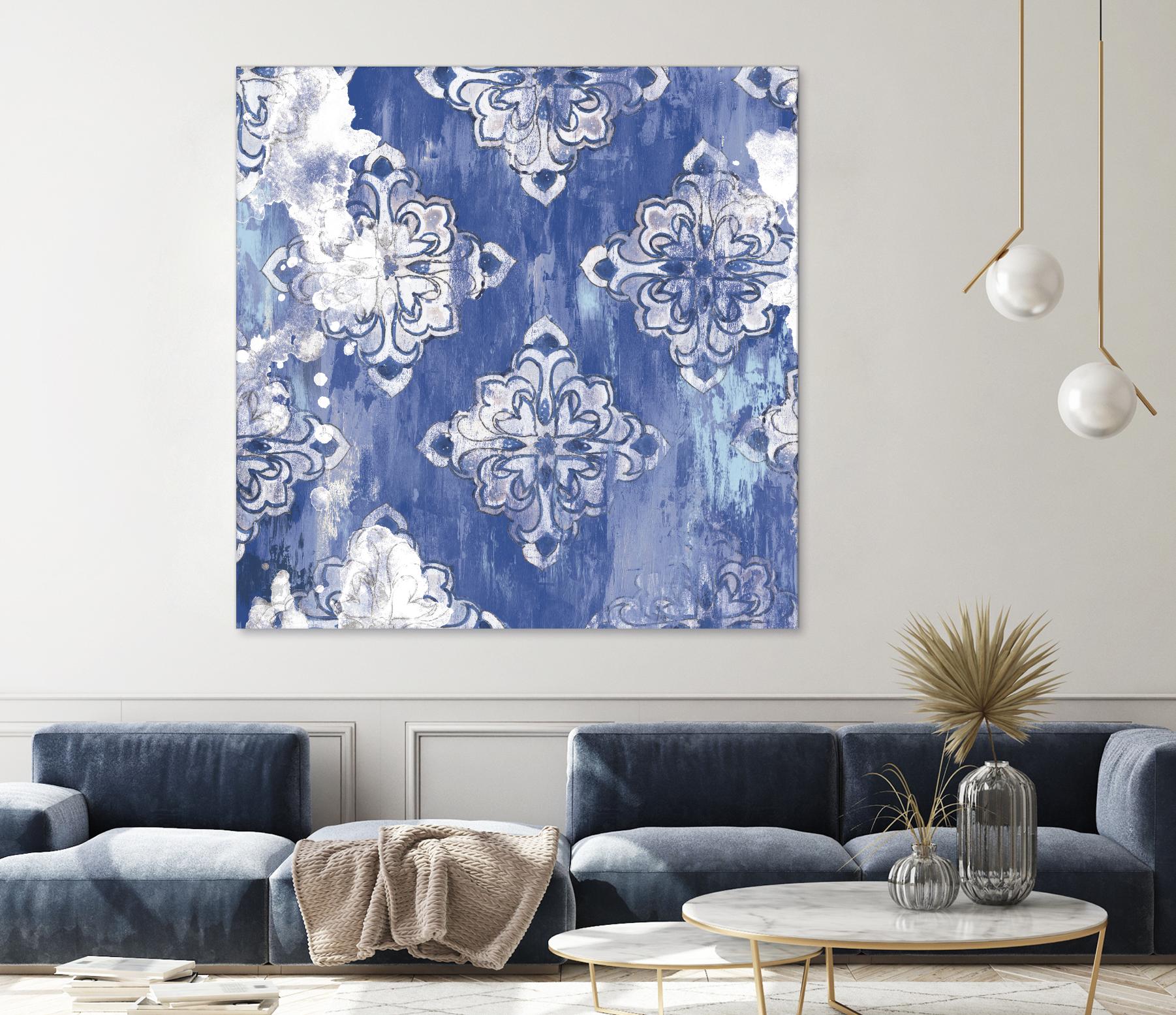 Blue Ex I by Eva Watts on GIANT ART - white abstract