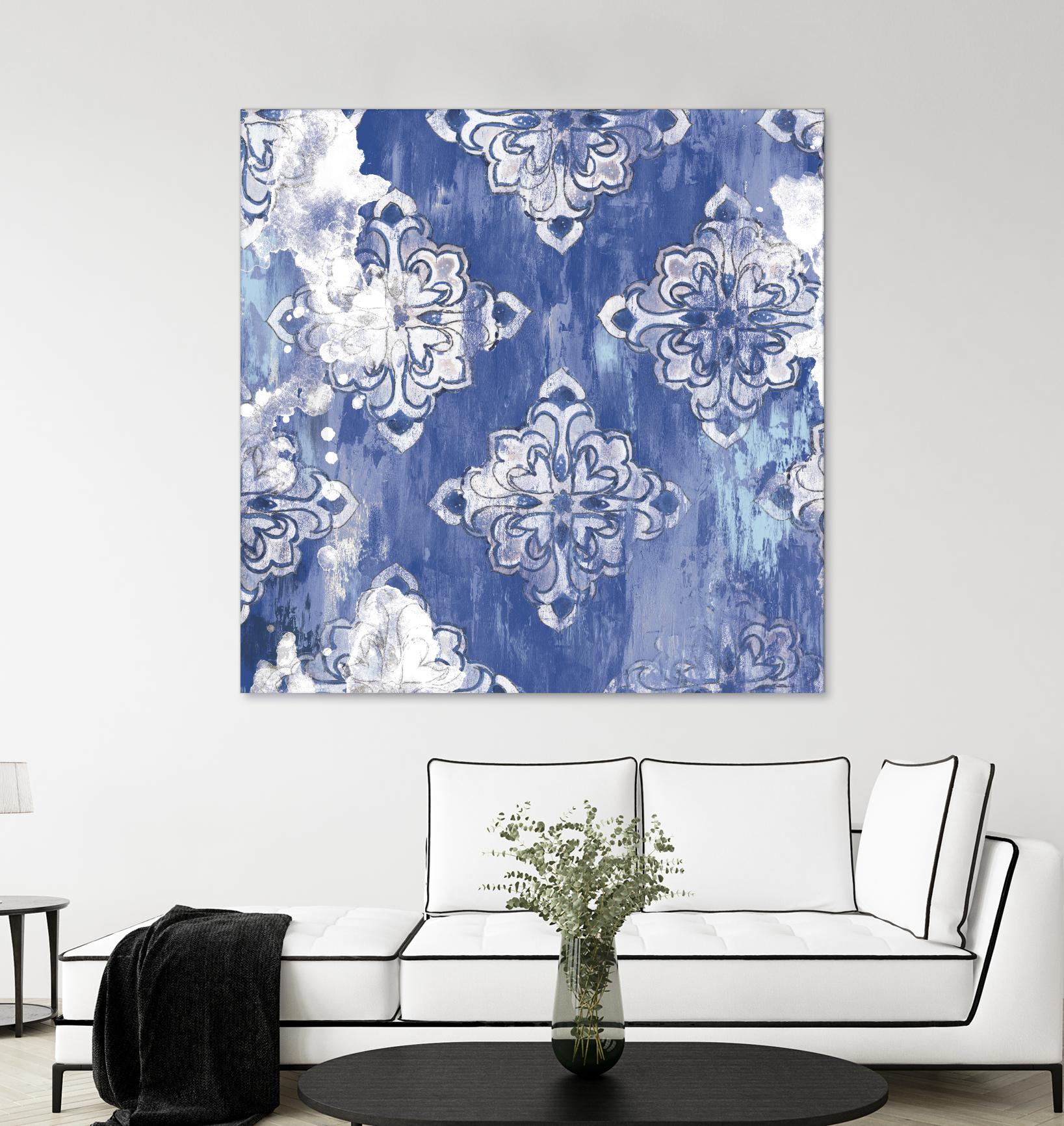 Blue Ex I by Eva Watts on GIANT ART - white abstract