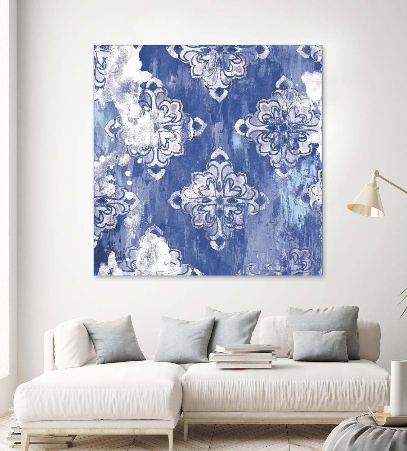 Blue Ex I by Eva Watts on GIANT ART - white abstract