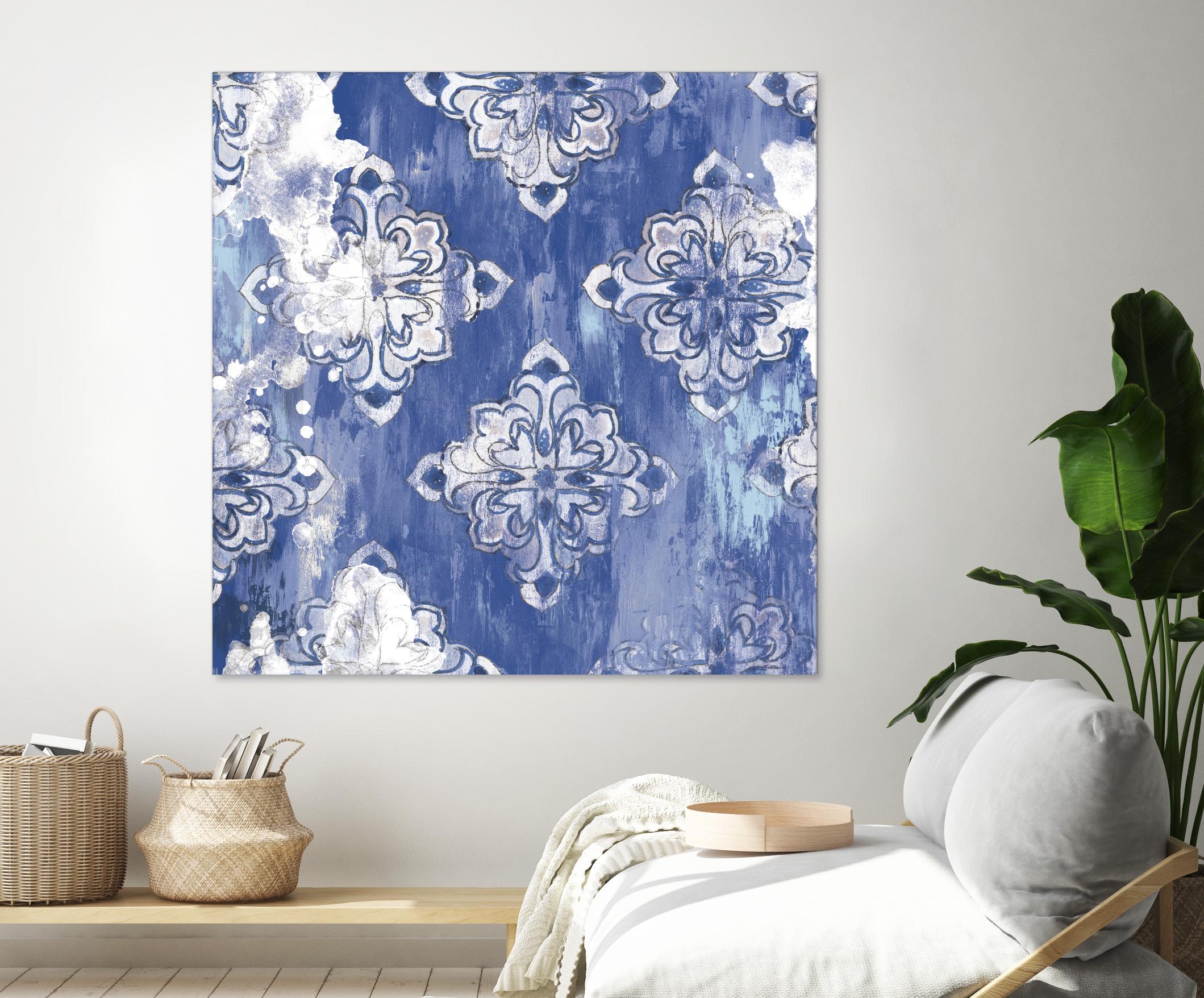 Blue Ex I by Eva Watts on GIANT ART - white abstract