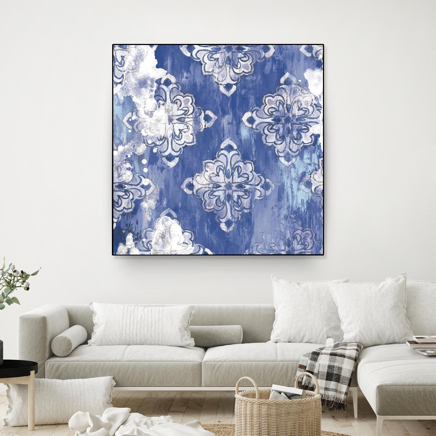 Blue Ex I by Eva Watts on GIANT ART - white abstract