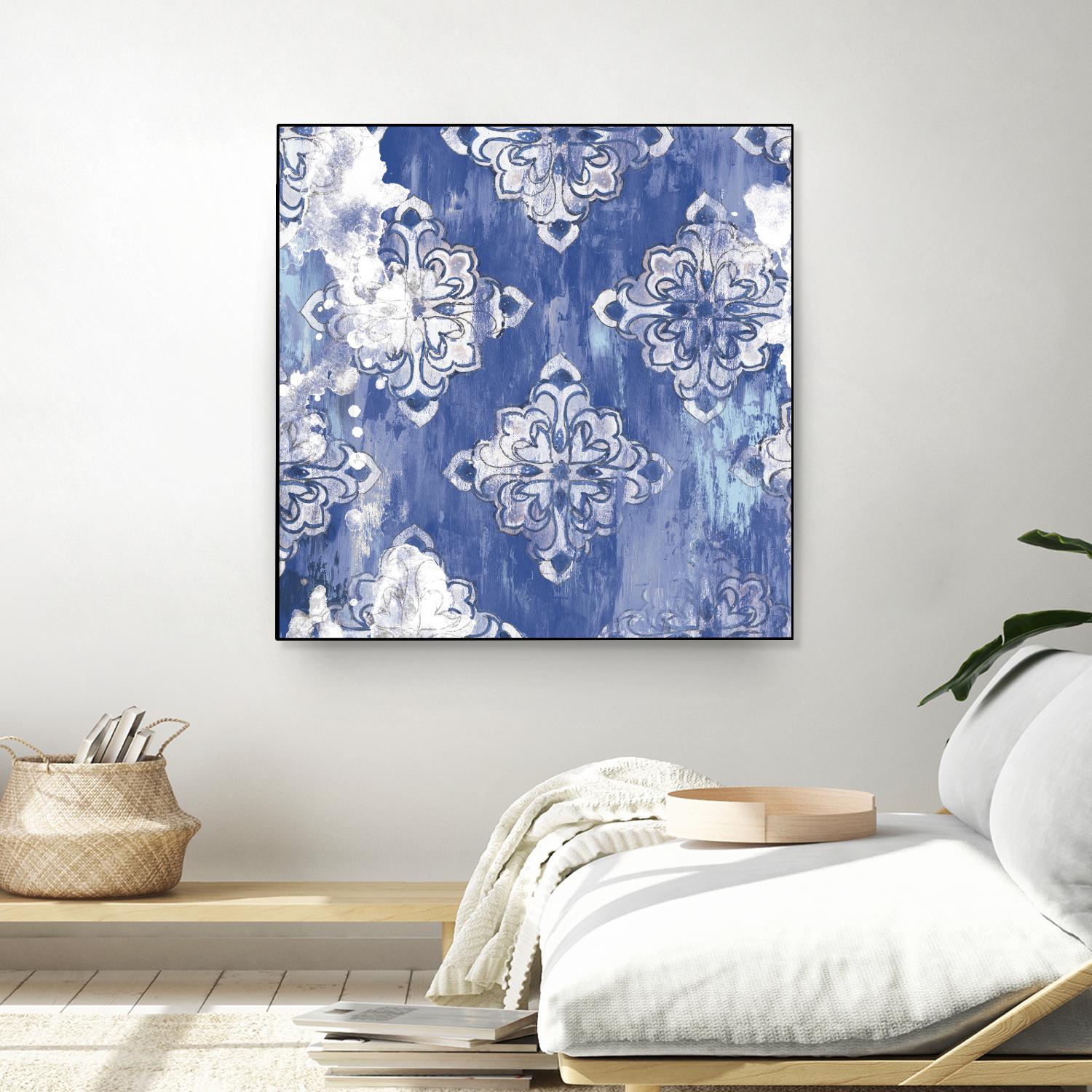 Blue Ex I by Eva Watts on GIANT ART - white abstract