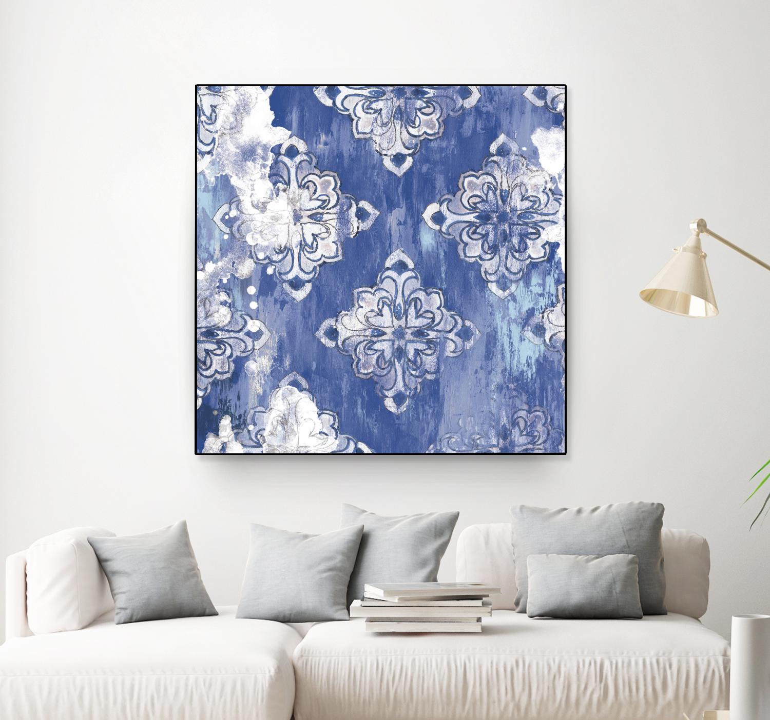 Blue Ex I by Eva Watts on GIANT ART - white abstract