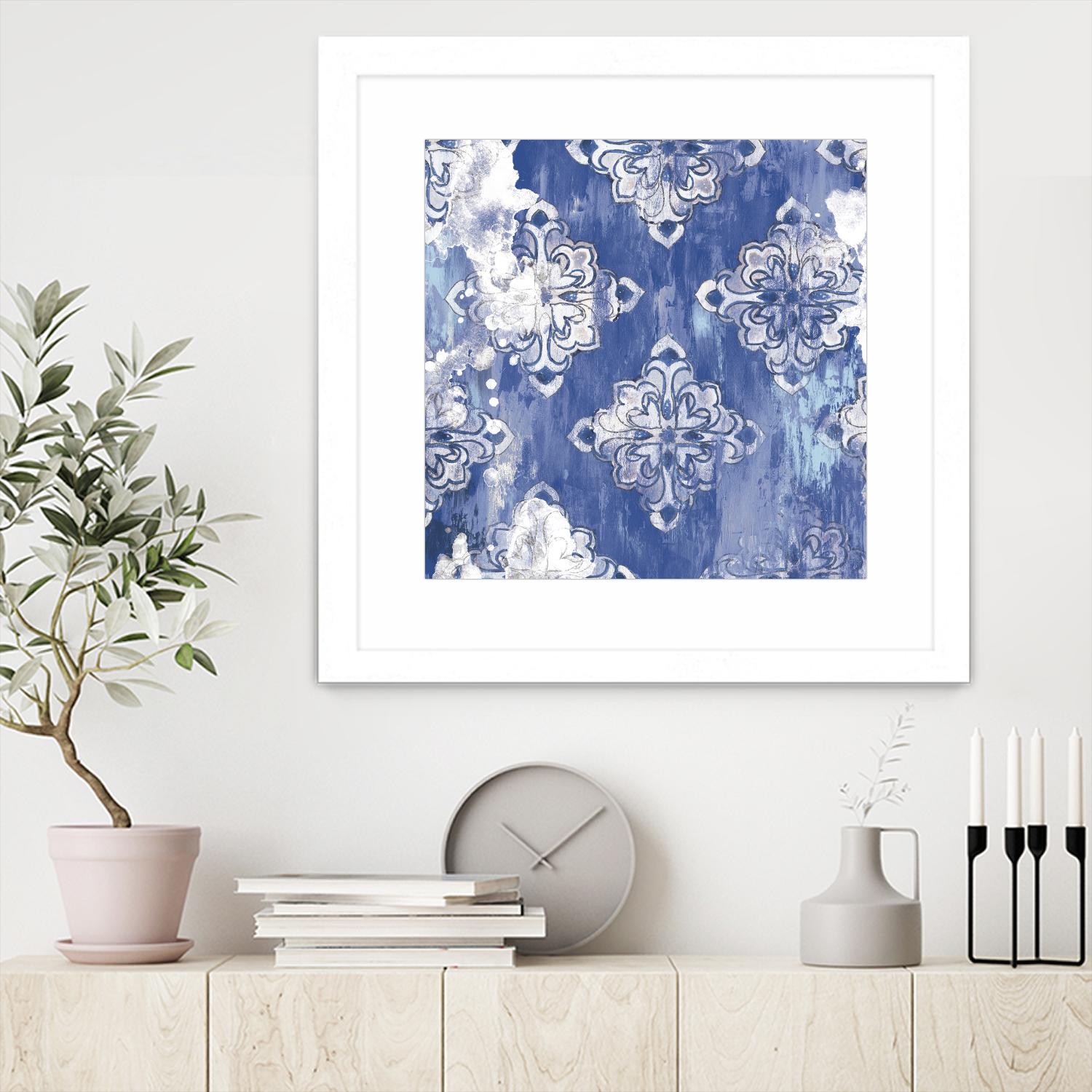 Blue Ex I by Eva Watts on GIANT ART - white abstract