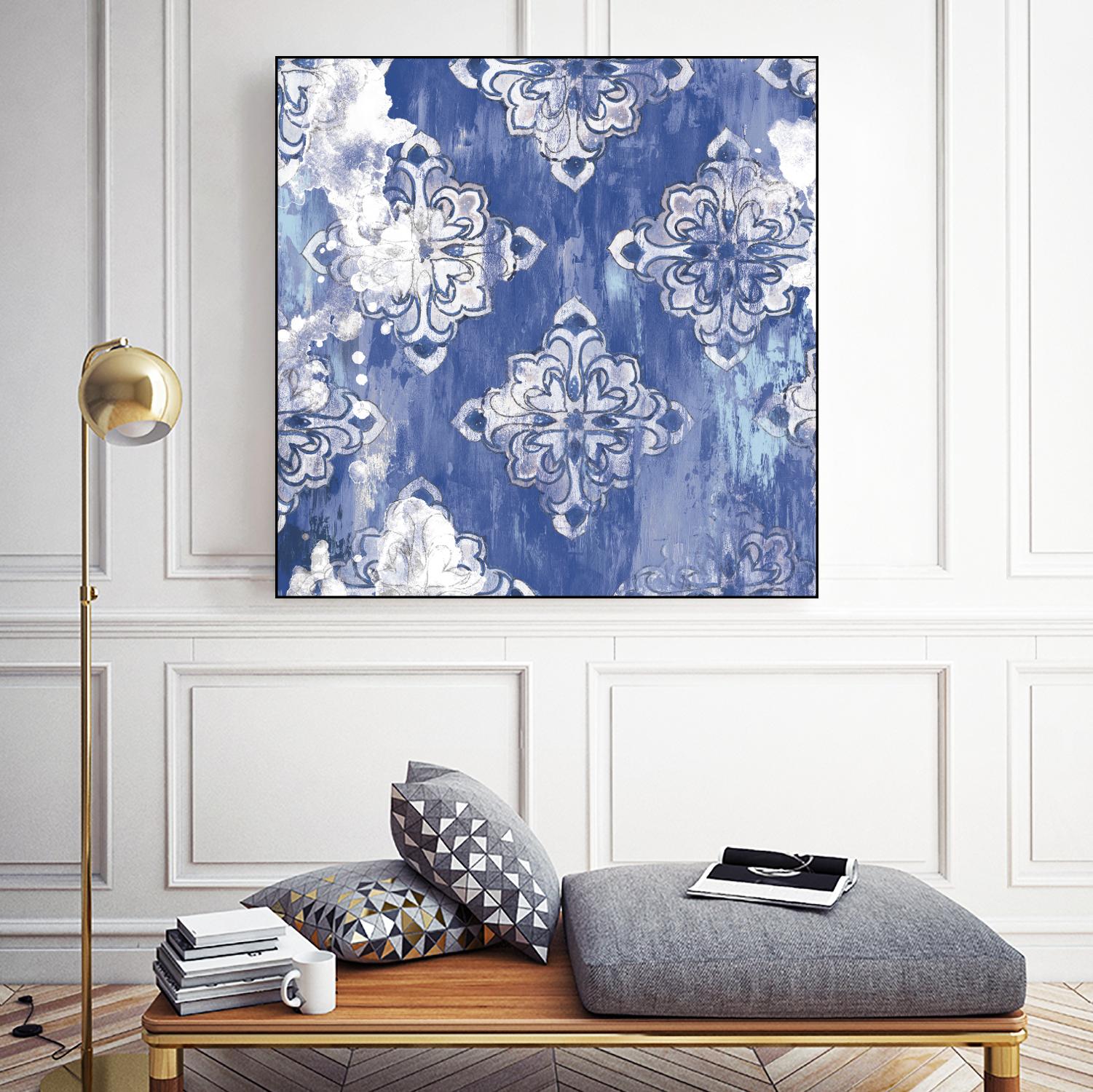 Blue Ex I by Eva Watts on GIANT ART - white abstract