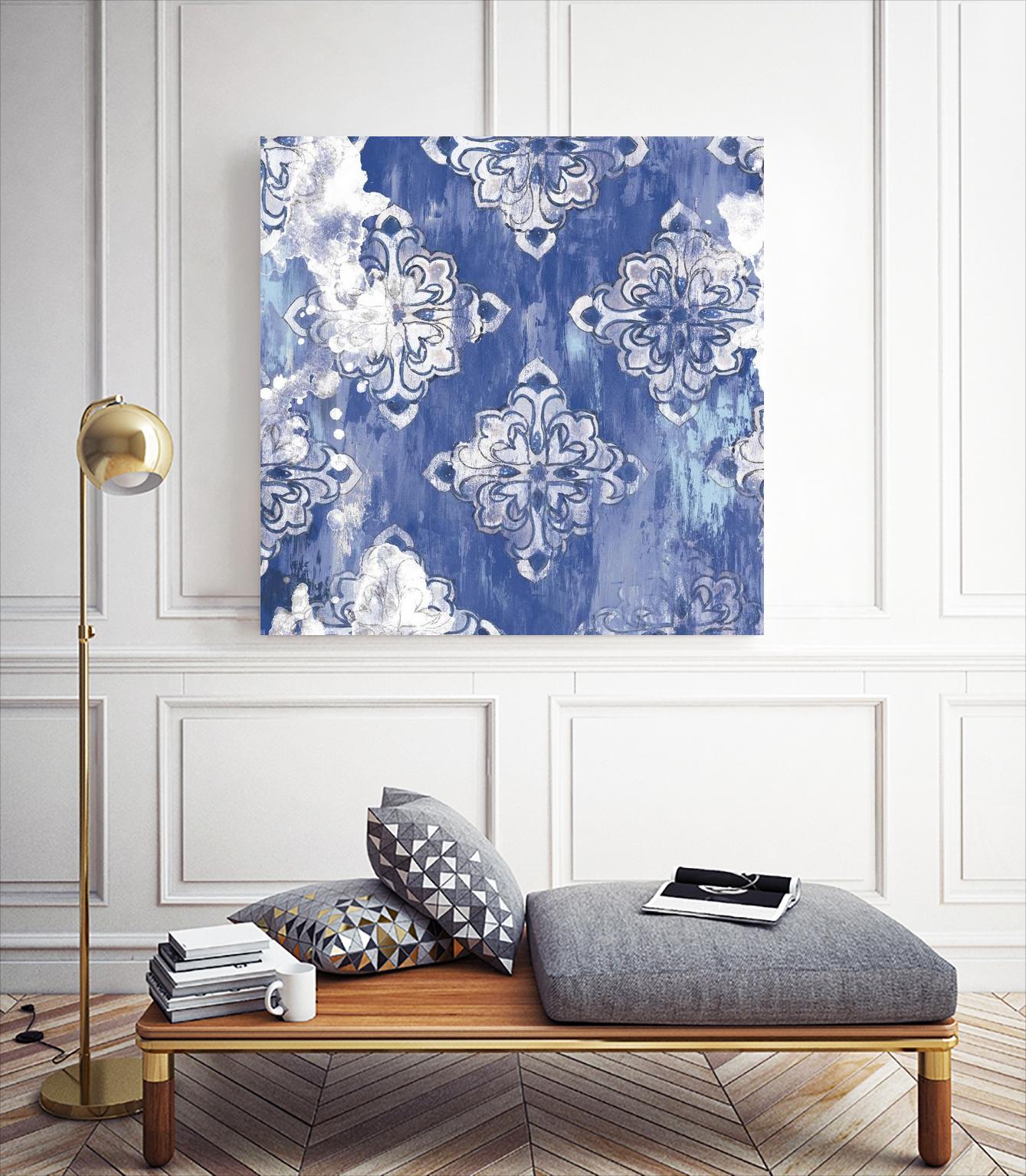 Blue Ex I by Eva Watts on GIANT ART - white abstract